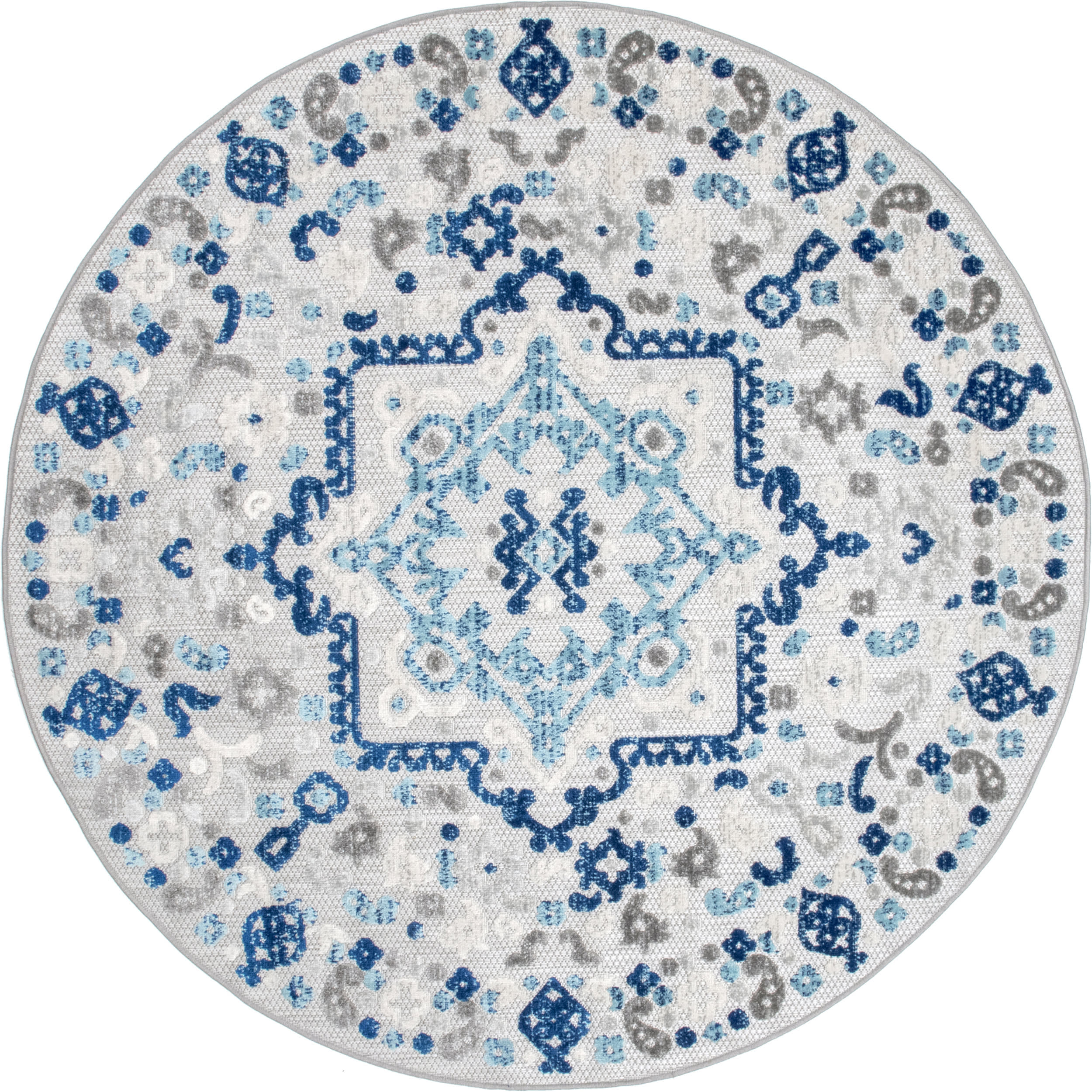 Castle Medallion Indoor/Outdoor Rug | Blue