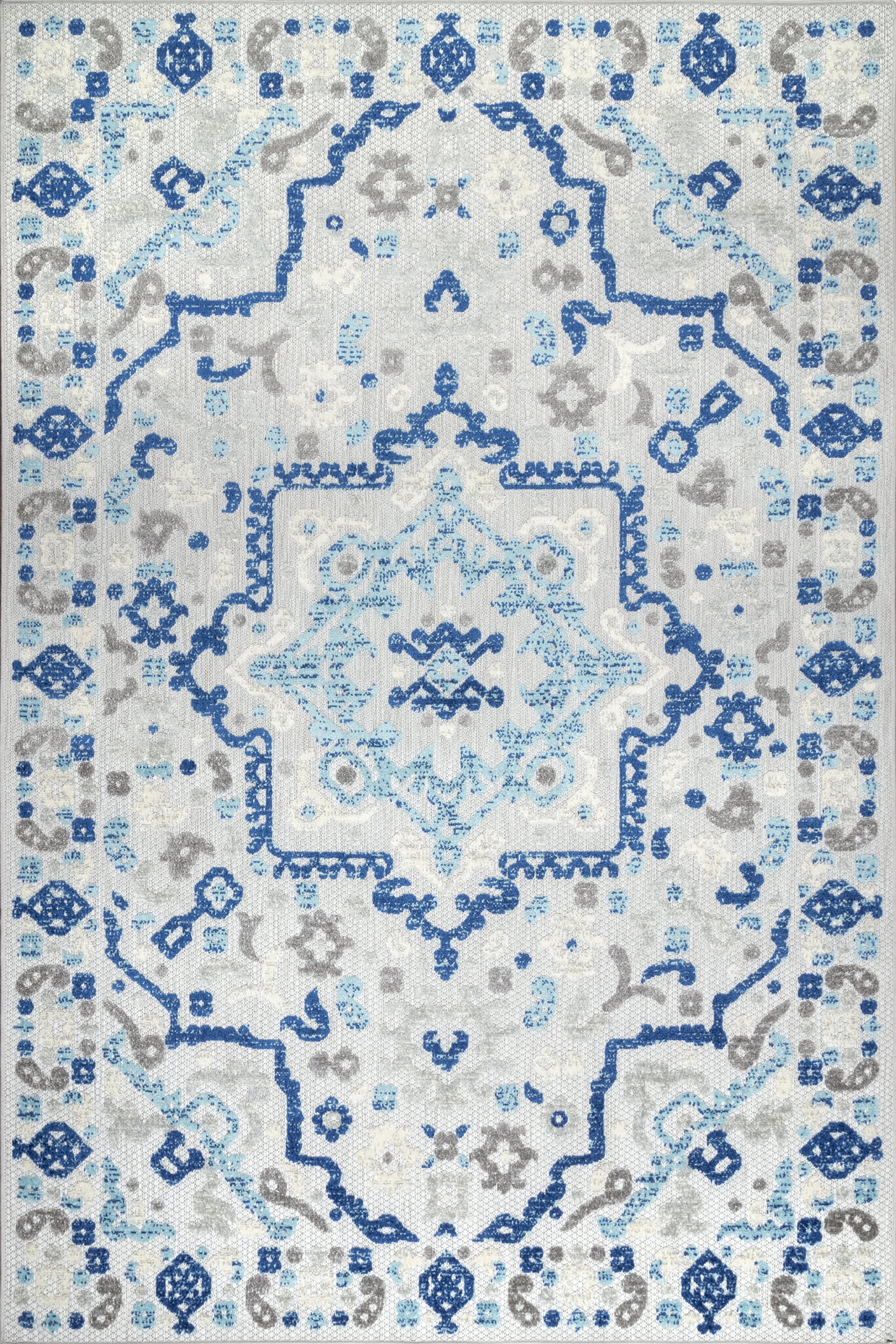 Castle Medallion Indoor/Outdoor Rug | Blue