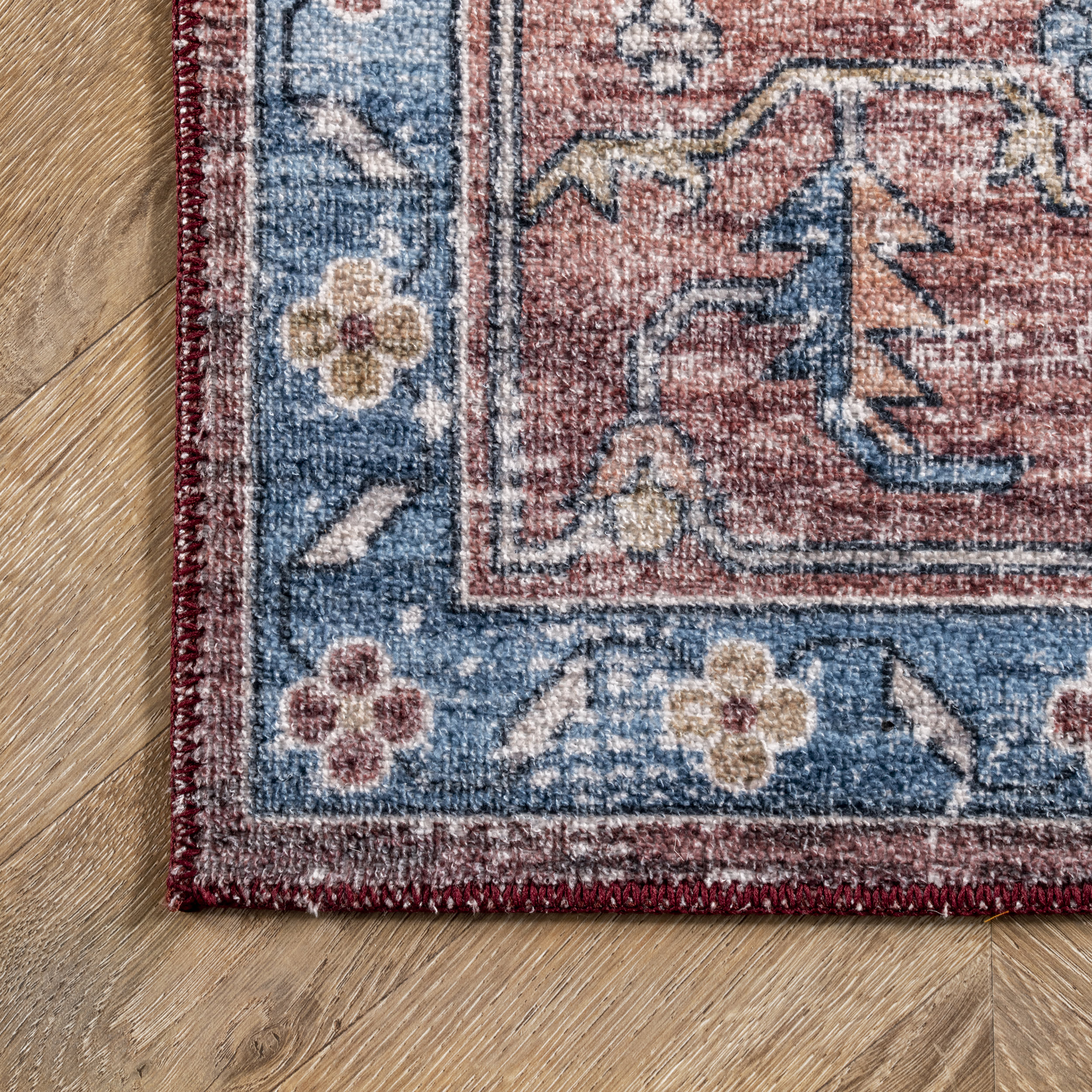 Castle Medallion Washable Rug | Rust - Image 3