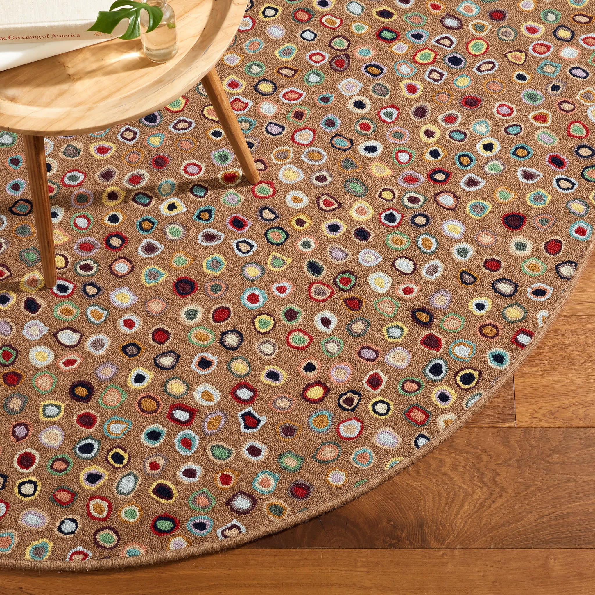 Cat's Paw Hand Micro Hooked Wool Rug | Brown - Image 4