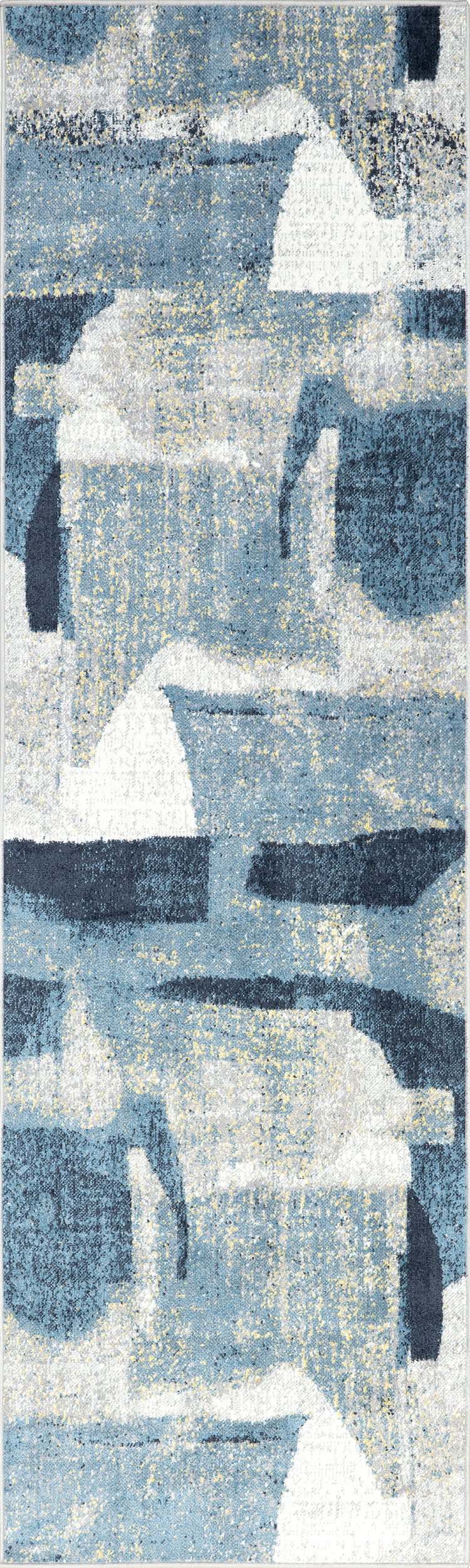 Cecila Washable Abstract Rug | Blue