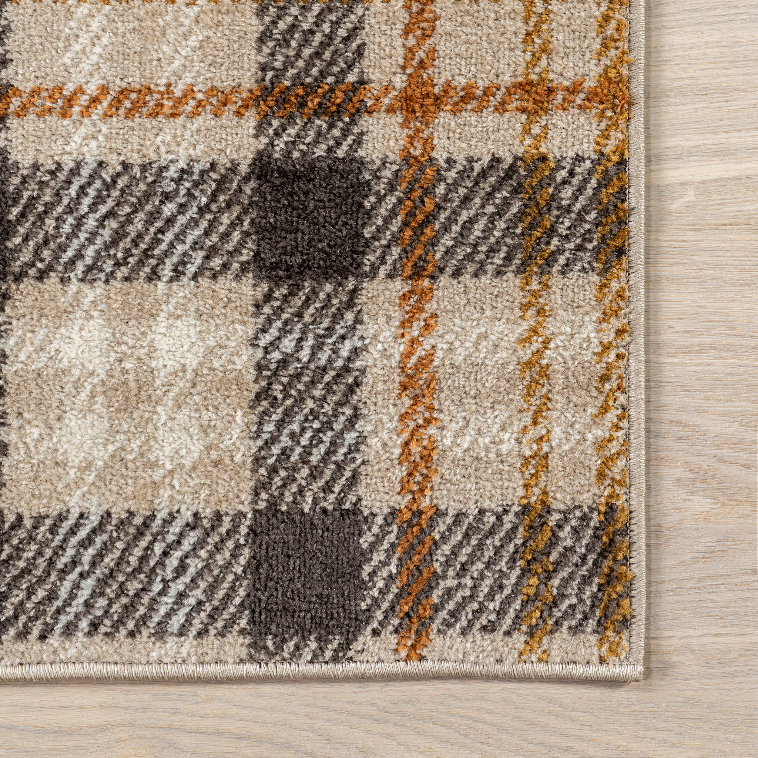 Cecile Plaid Rug | Orange & Ivory - Image 3