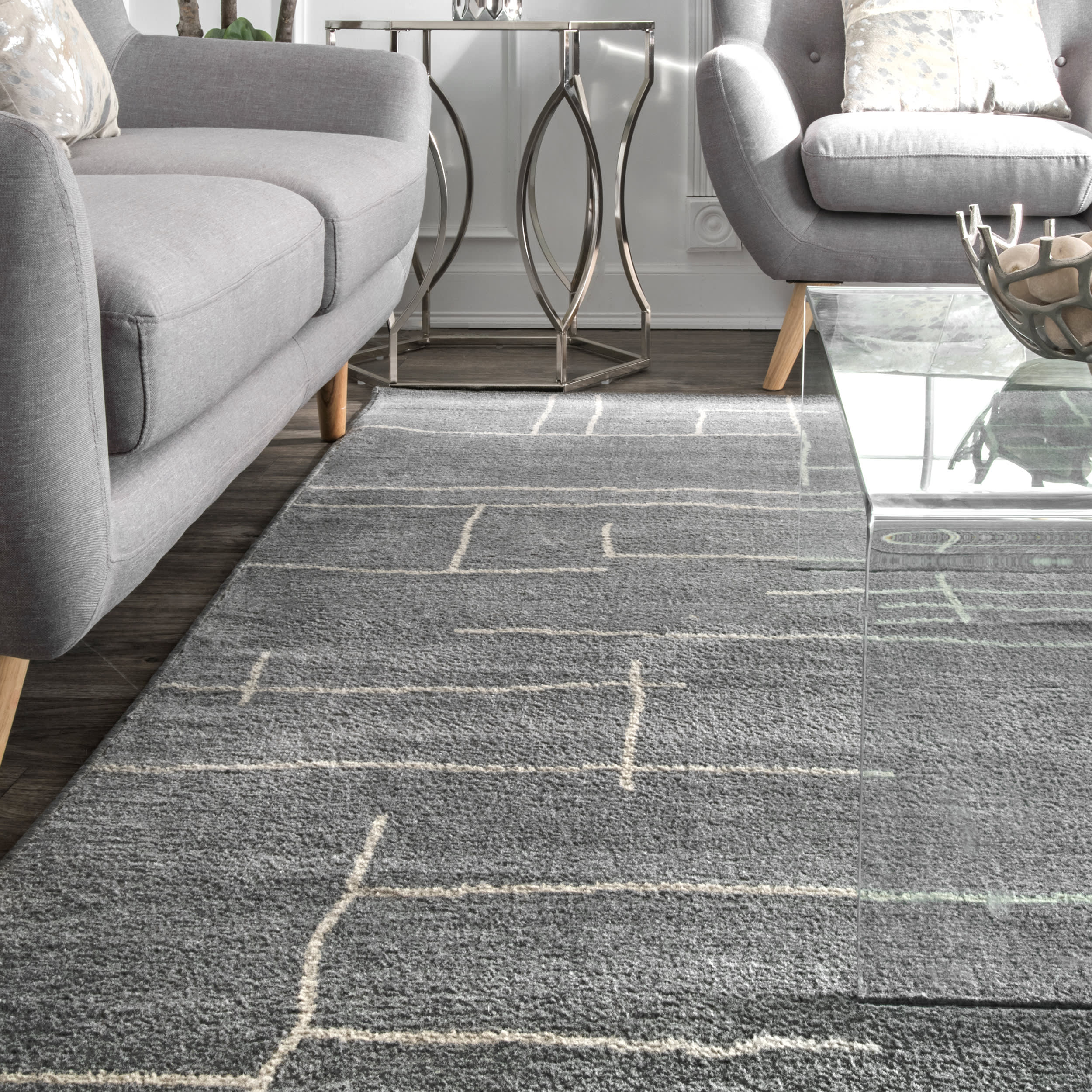 Cedar Modern Abstract Rug | Grey - Image 4