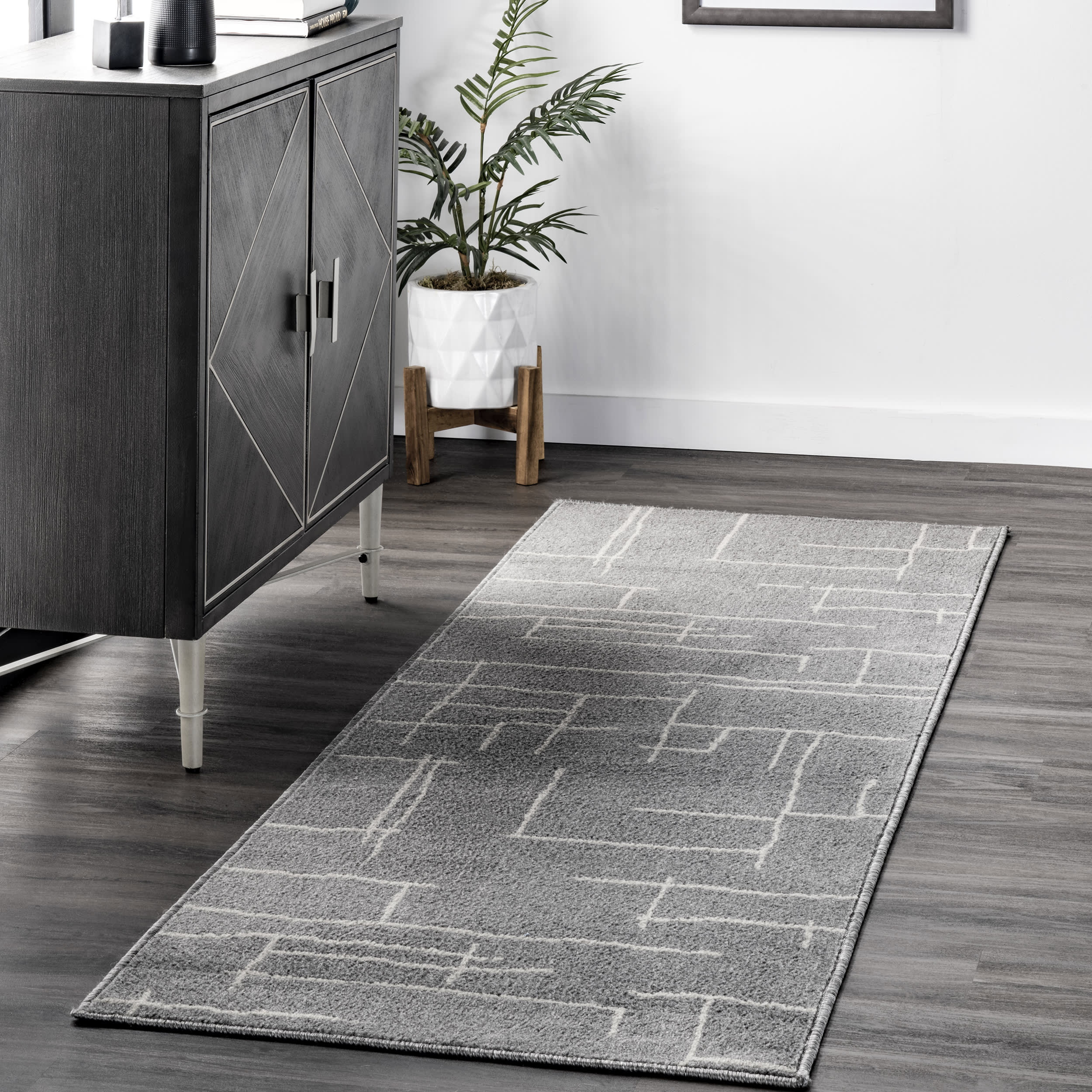 Cedar Modern Abstract Rug | Grey - Image 2