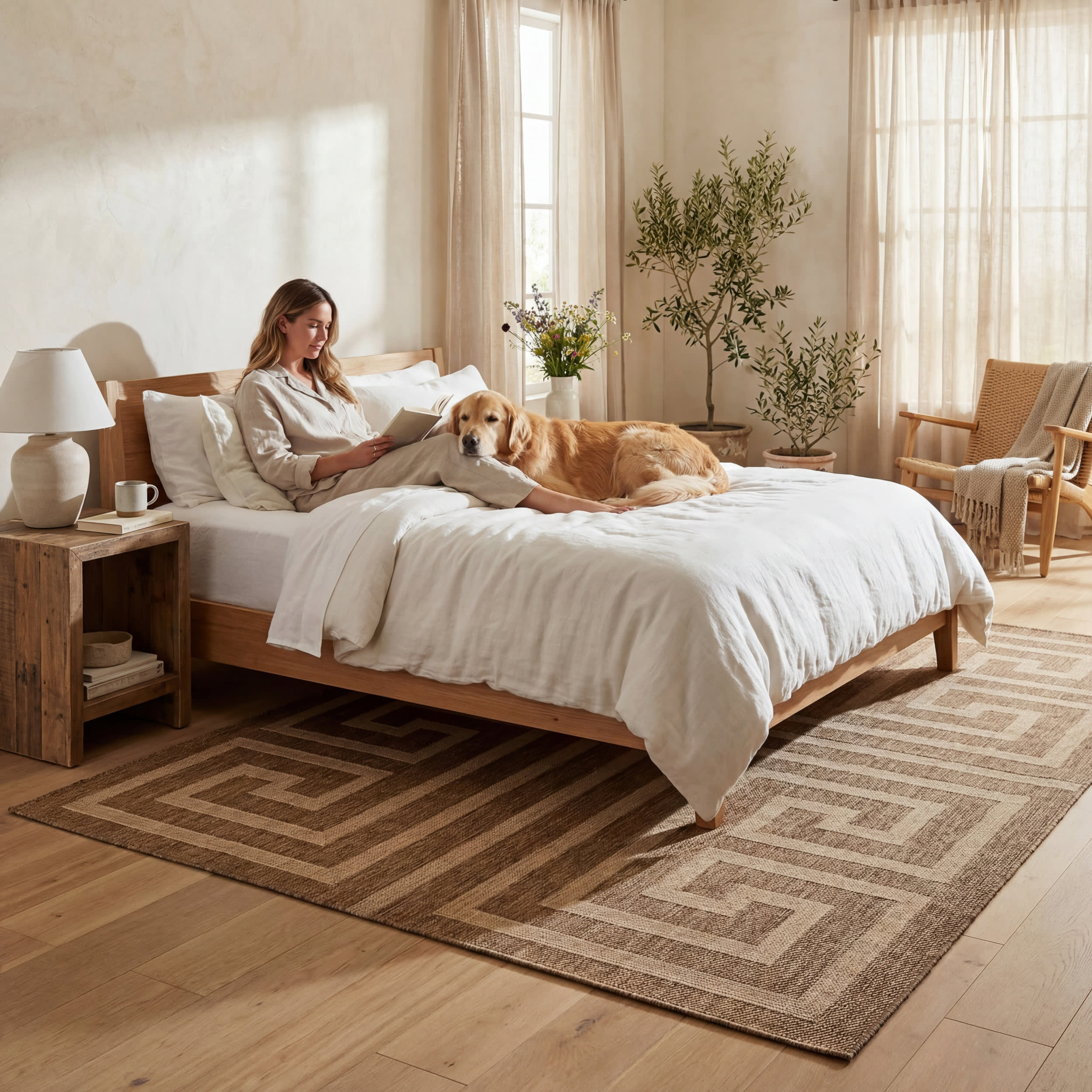 Celestia Contemporary Geometric Indoor/Outdoor Rug | Brown - Image 7