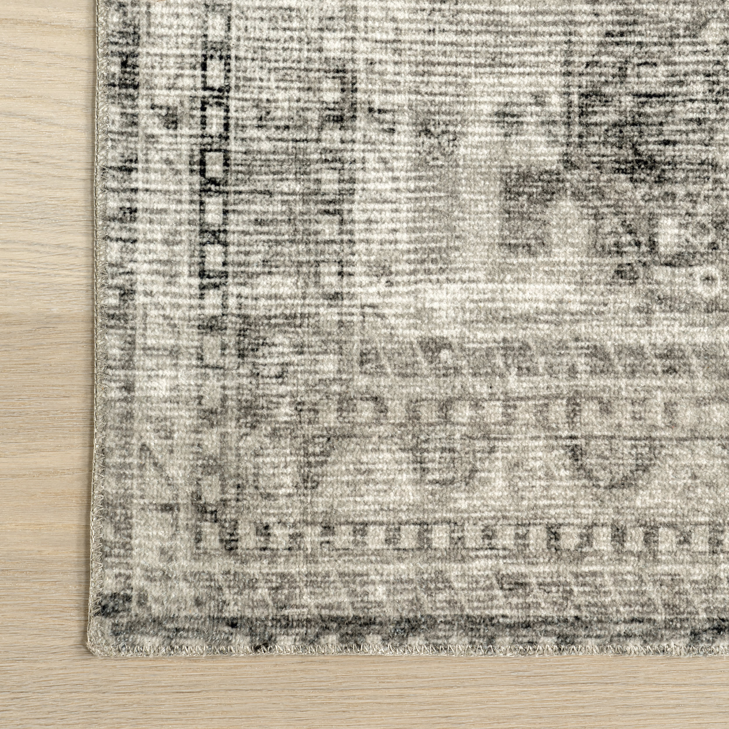 Celia Medallion Washable Rug | Grey - Image 3