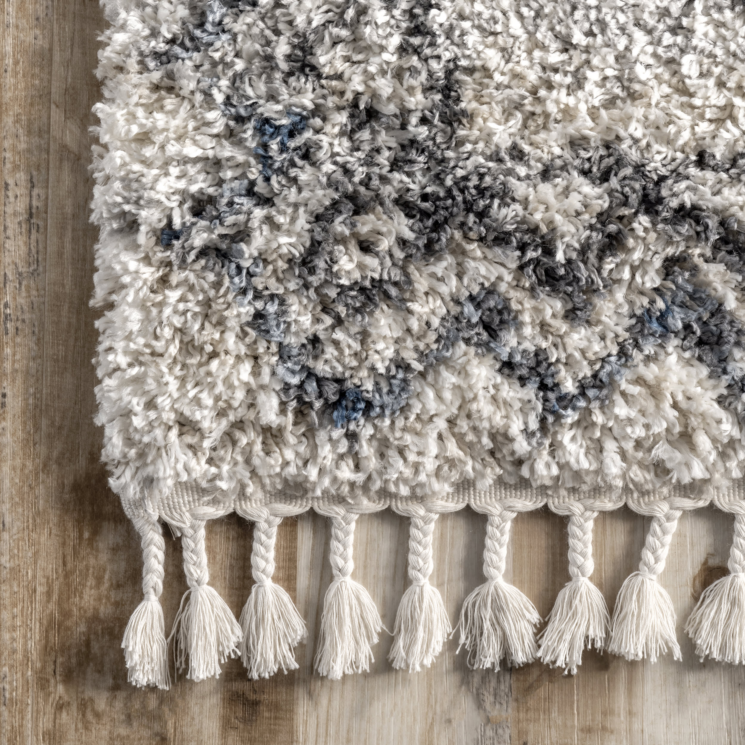Centerline Shag With Tassels Rug | Blue - Image 3