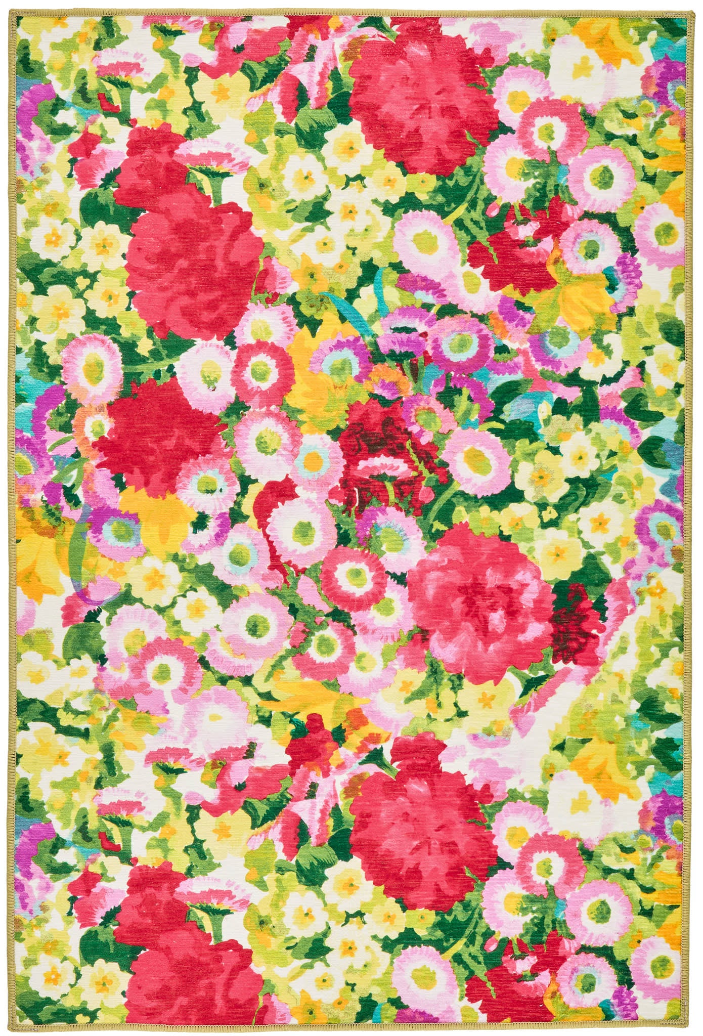 Chamomile Cluster Machine Washable Rug | Multi