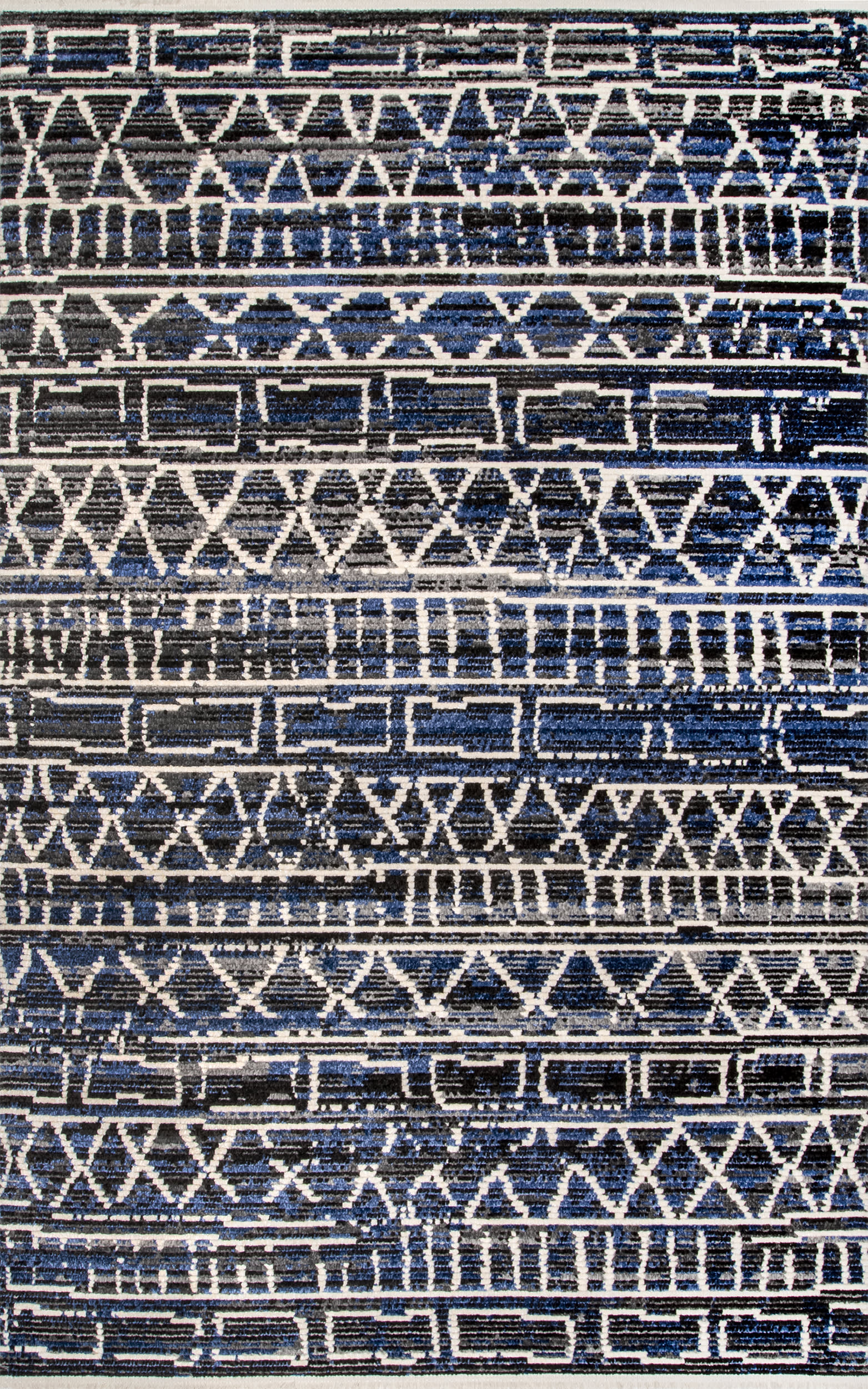 Chance Geometric Banded Rug | Blue