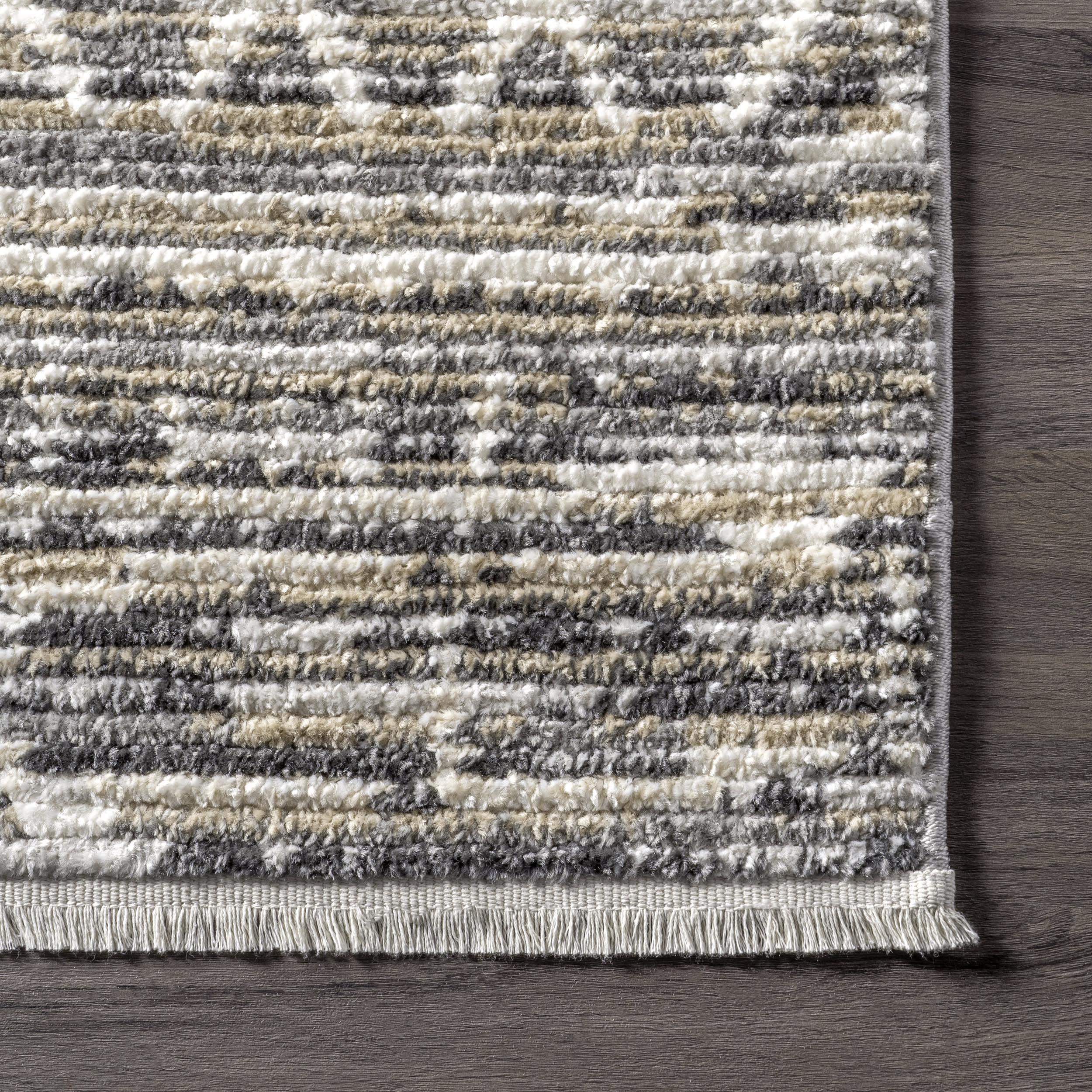 Chance Geometric Banded Rug | Grey - Image 3