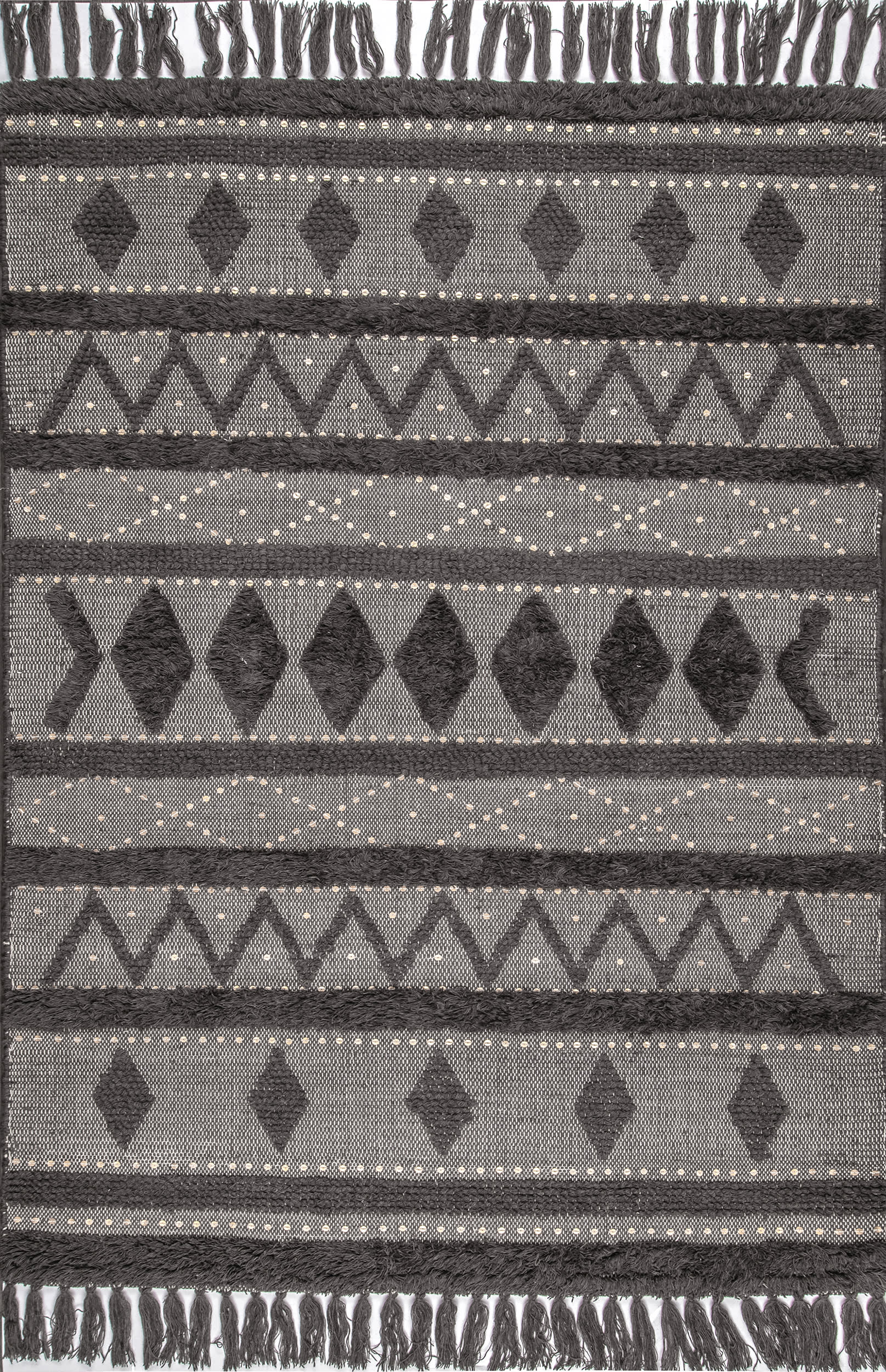 Chandy Textured Wool Rug | Grey