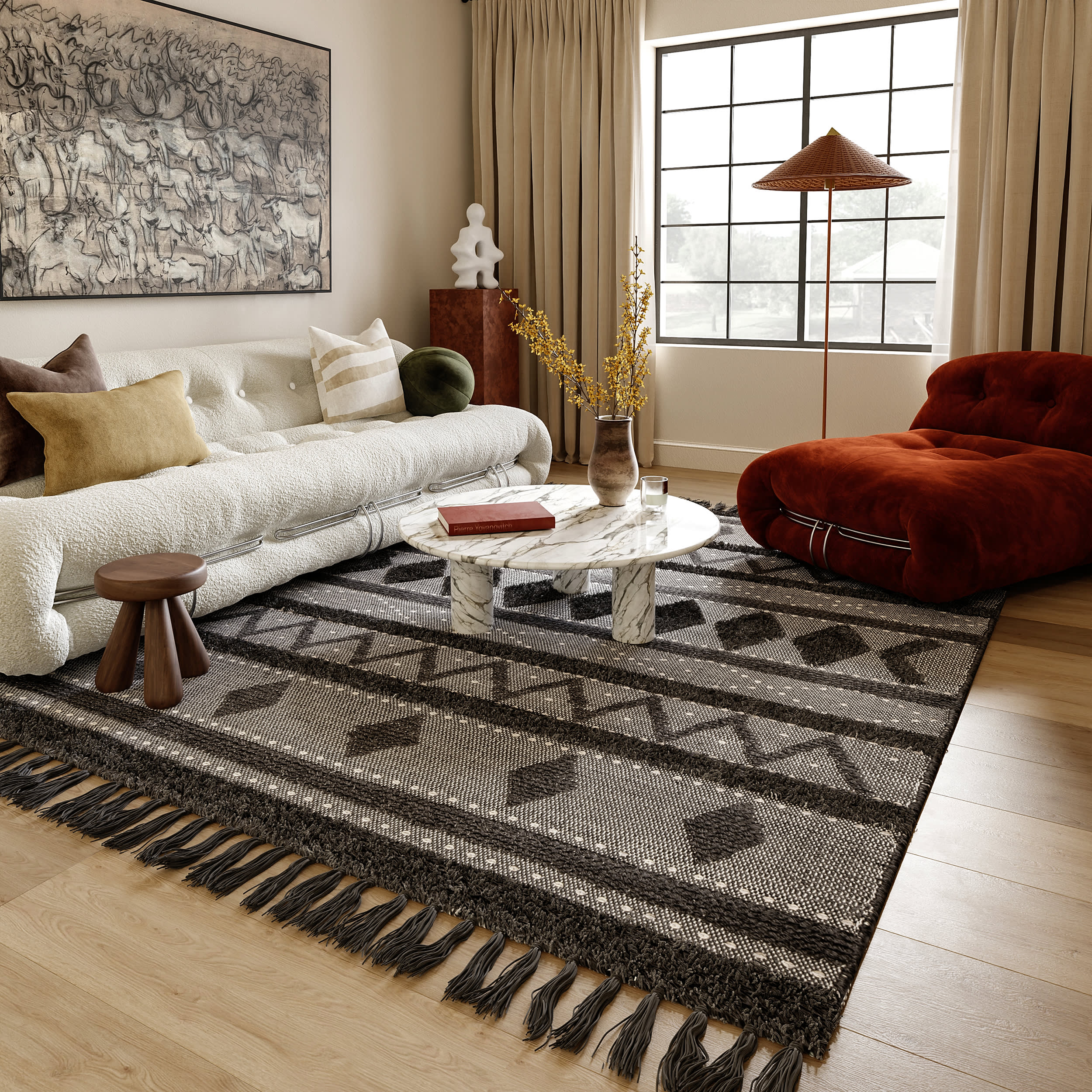 Chandy Textured Wool Rug | Grey - Image 2