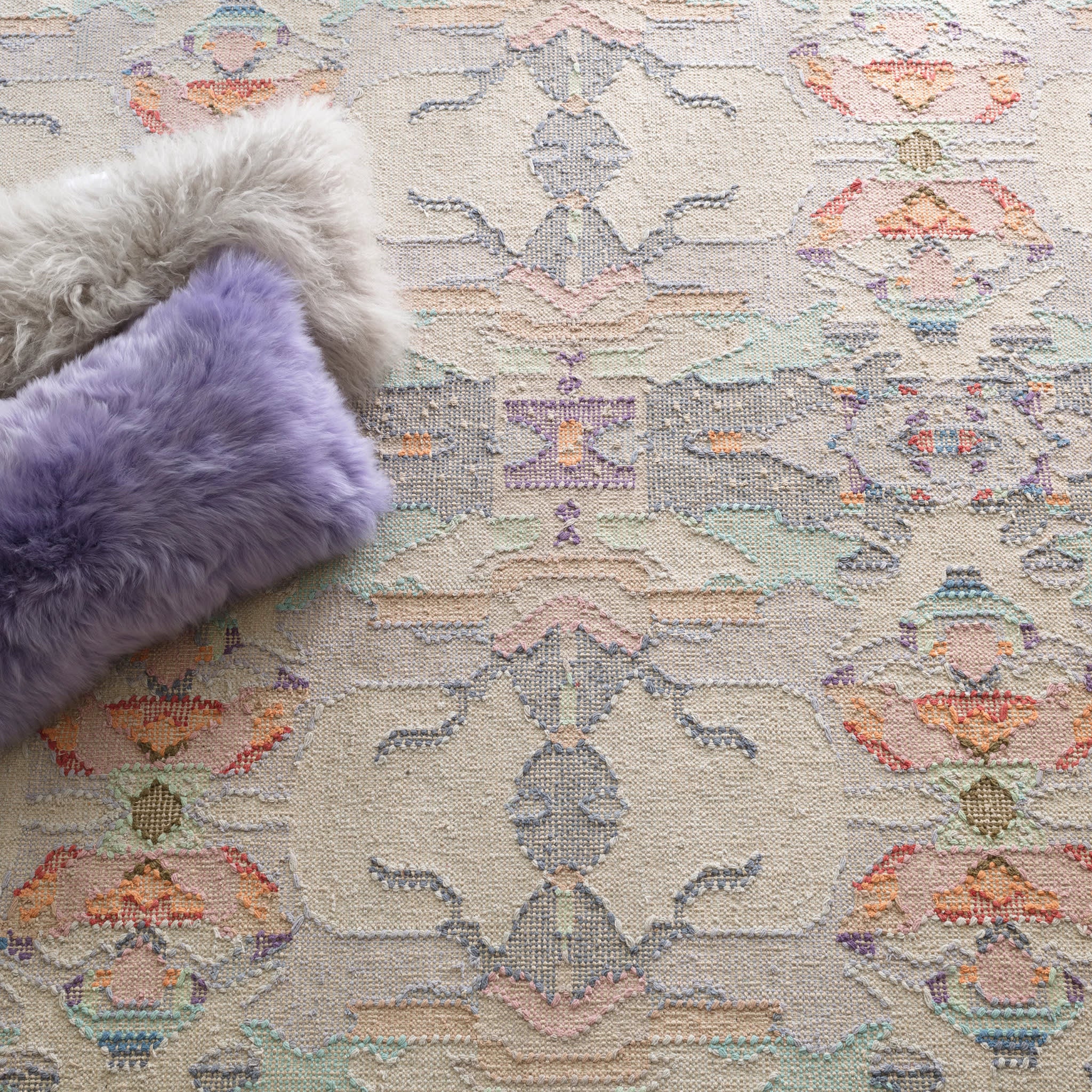 Chapel Hill Hand Loom Knotted Cotton Rug | Multi - Image 3