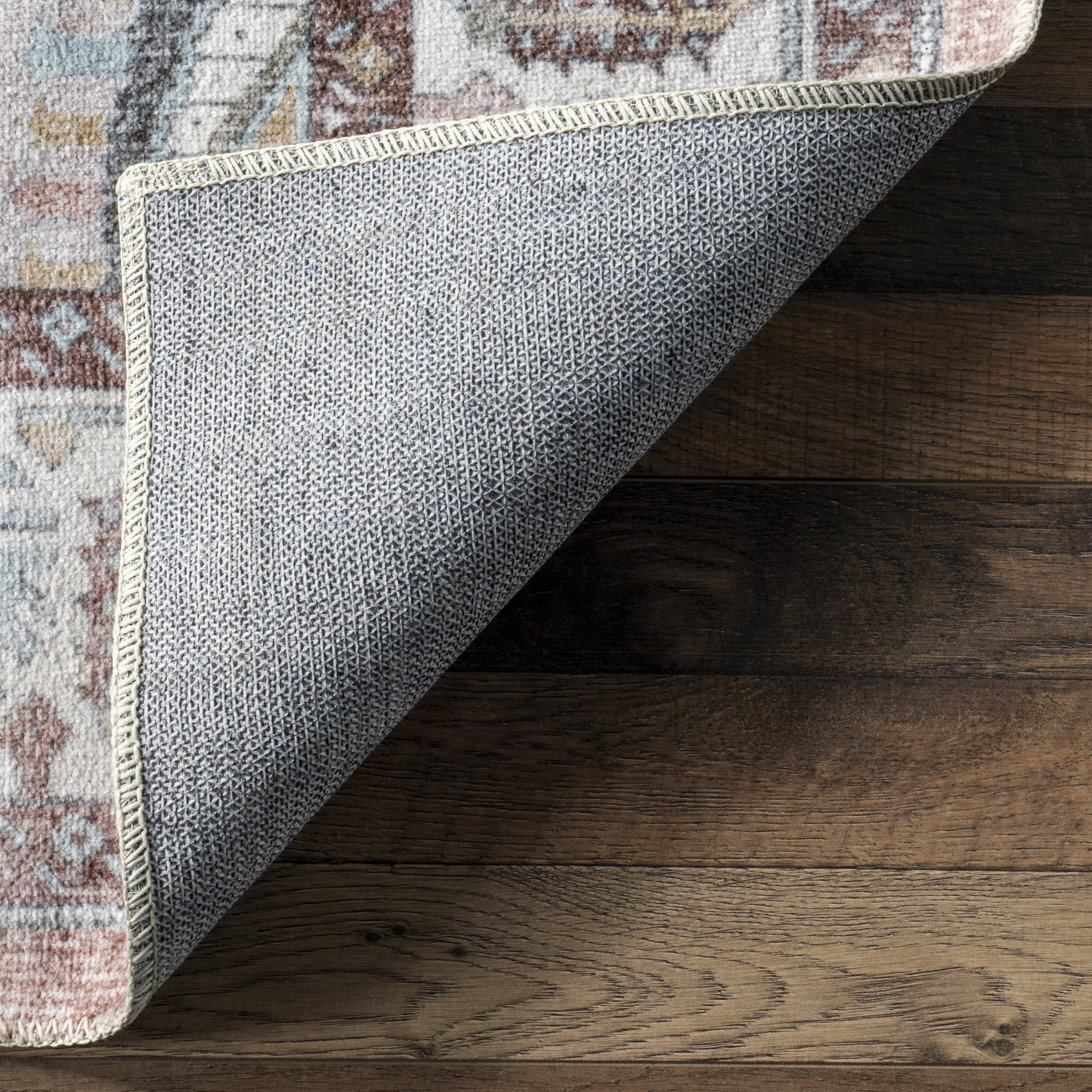 Charis Medallion Spill Proof Washable Rug | Blush - Image 6