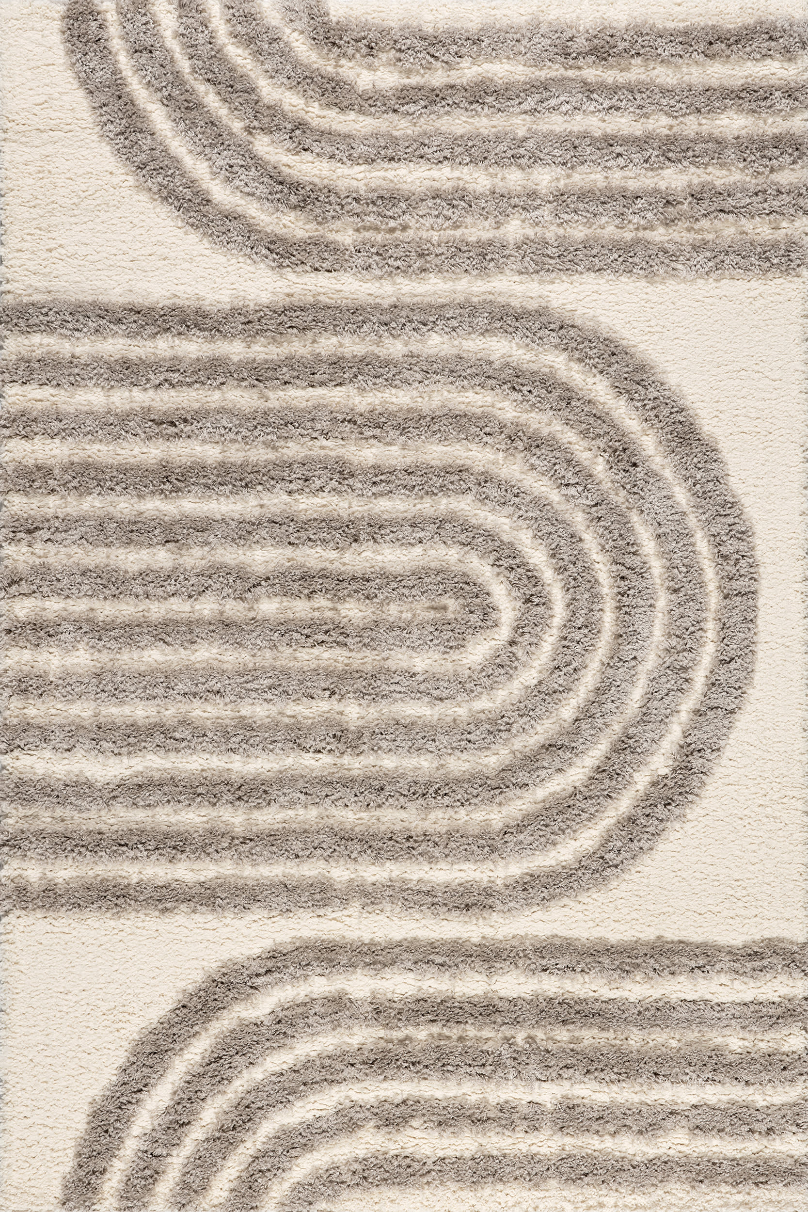 Charlee Textured Arcs Rug | Beige