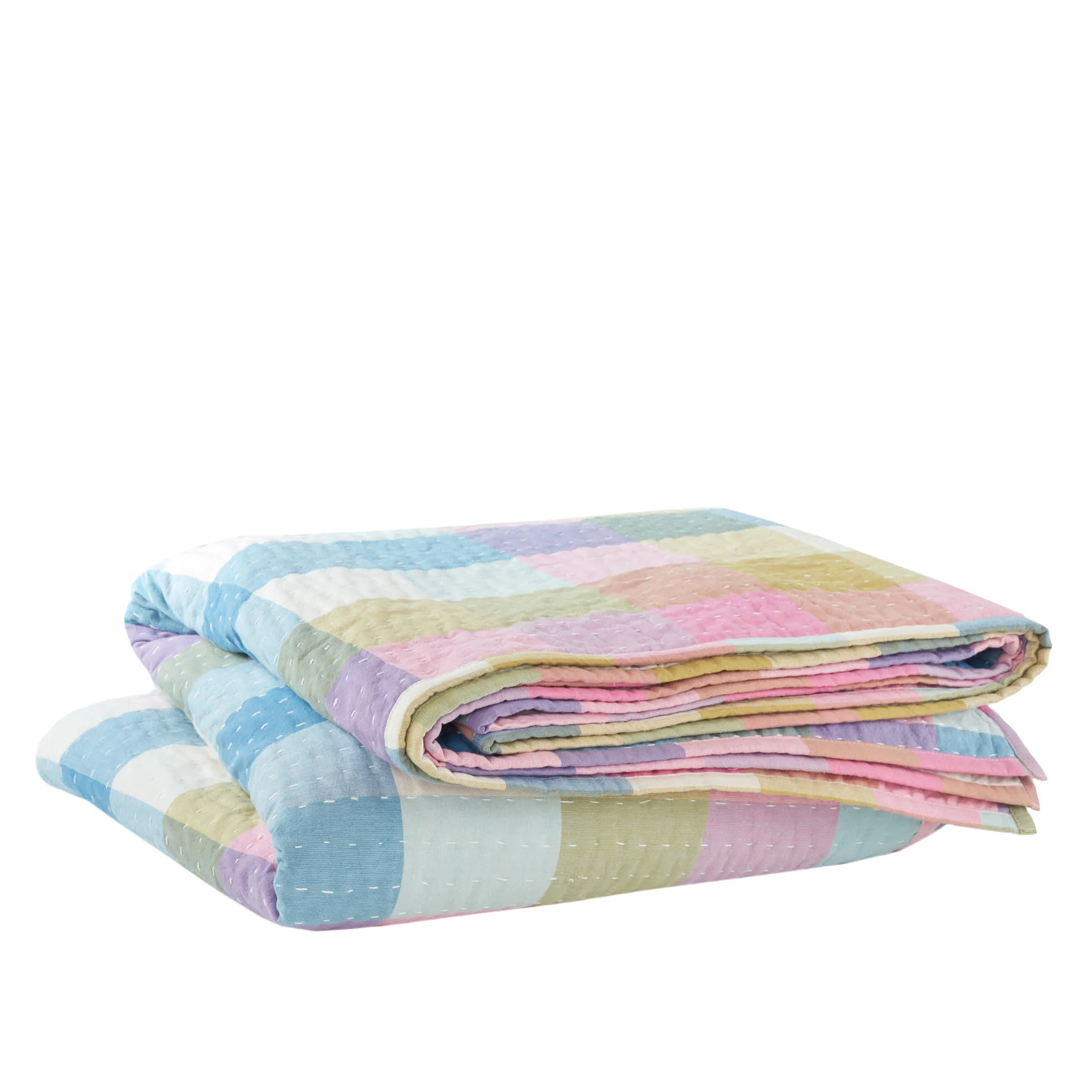Charlette Plaid Coverlet | Multi - Image 3