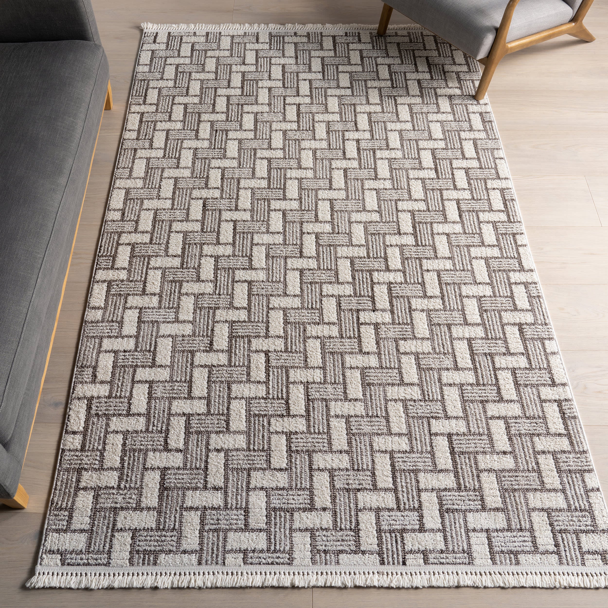 Charli Geometric Rug | Ivory - Image 2