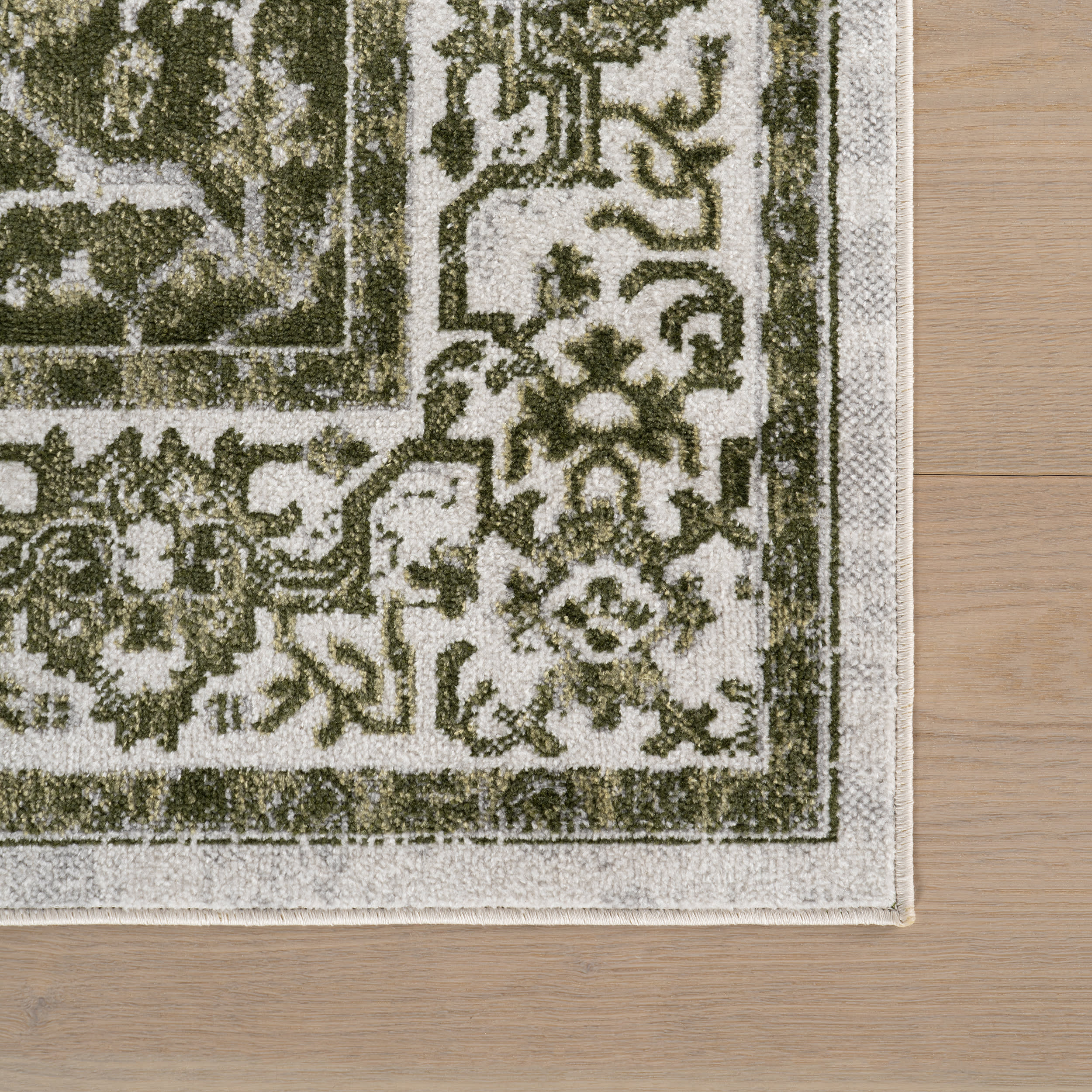 Charlisa Washable Faded Snowflake Rug | Green - Image 4