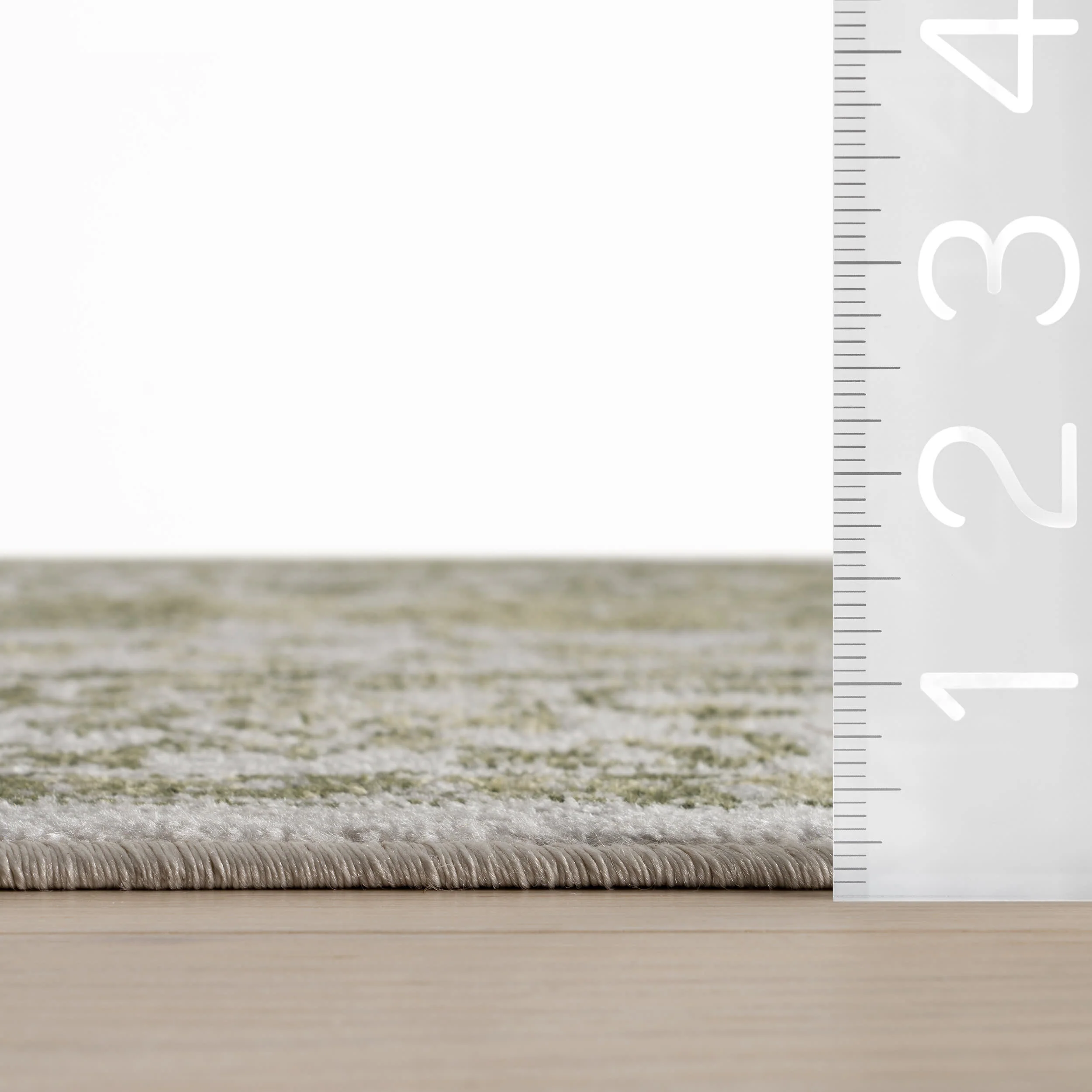 Charlisa Washable Faded Snowflake Rug | Green - Image 6