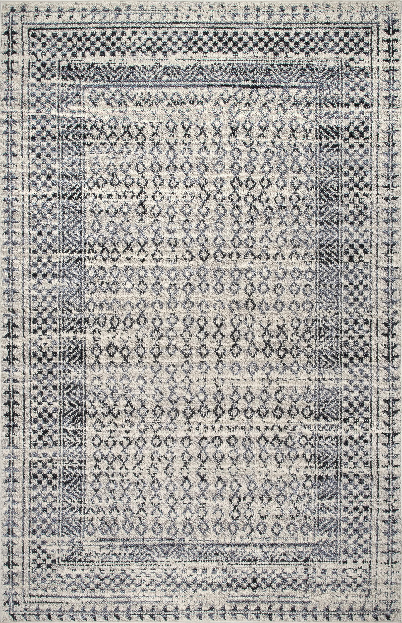 Checkered Diamonds Rug | Light Grey
