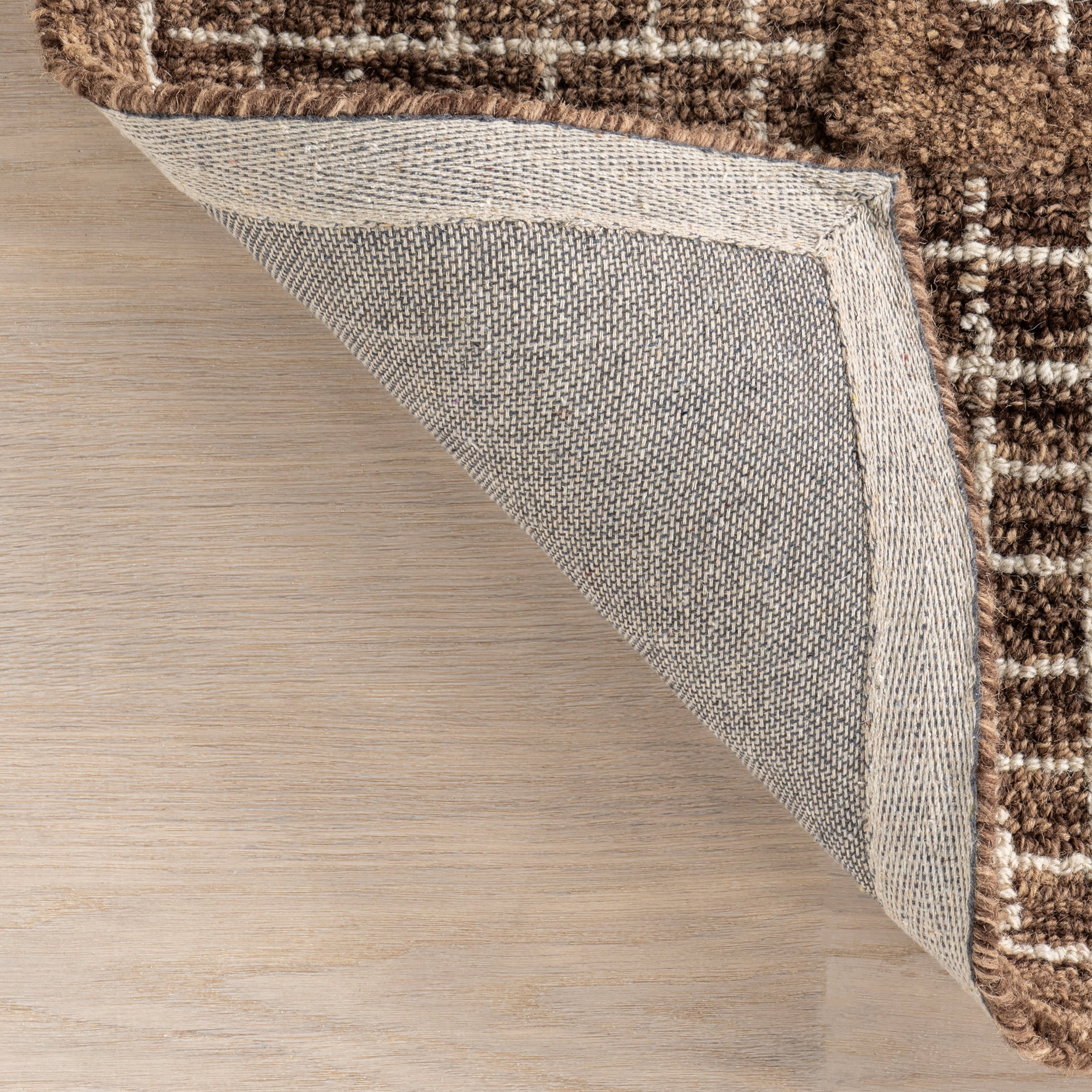 Chessie Checked Wool Rug | Brown - Image 7