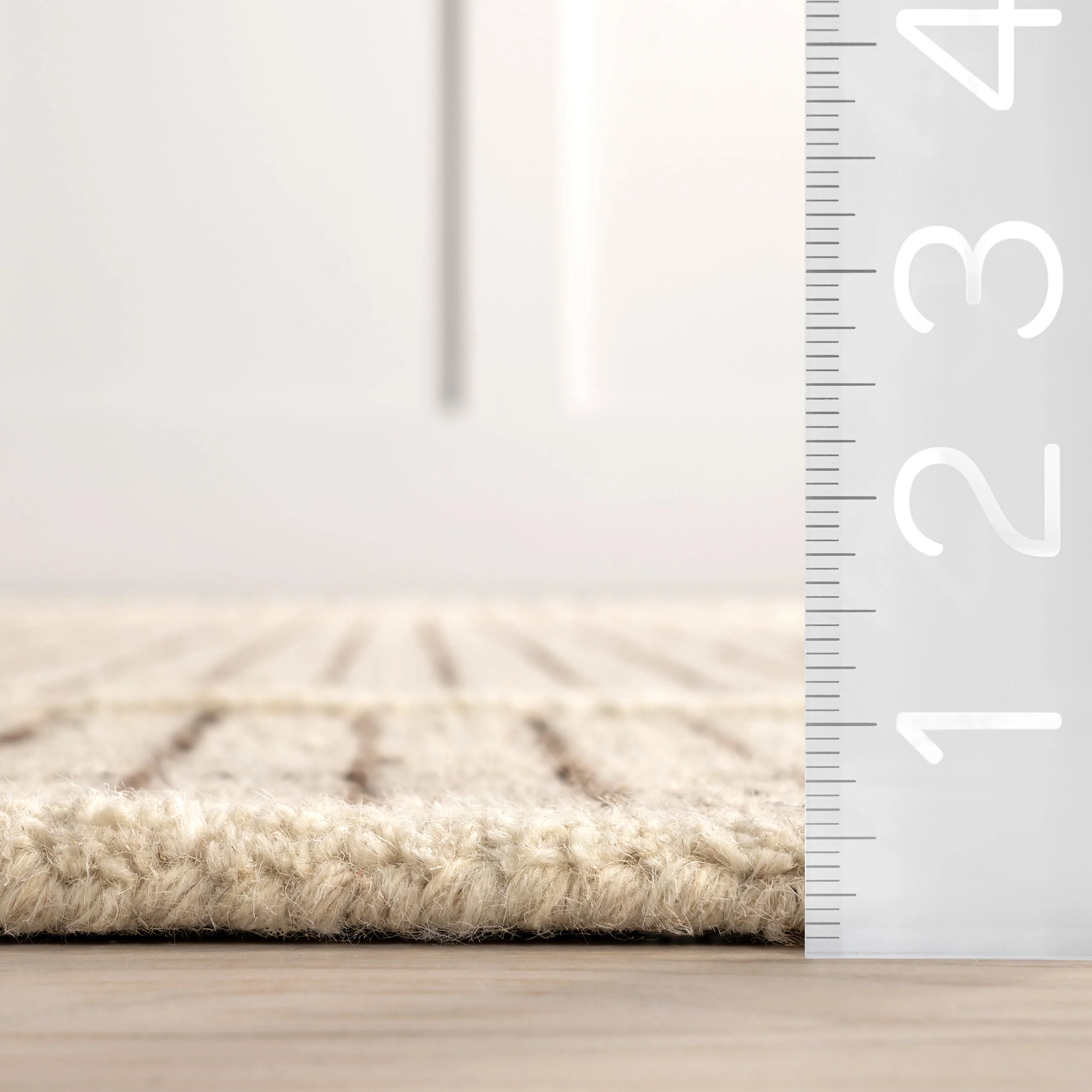 Chessie Checked Wool Rug | Ivory - Image 6