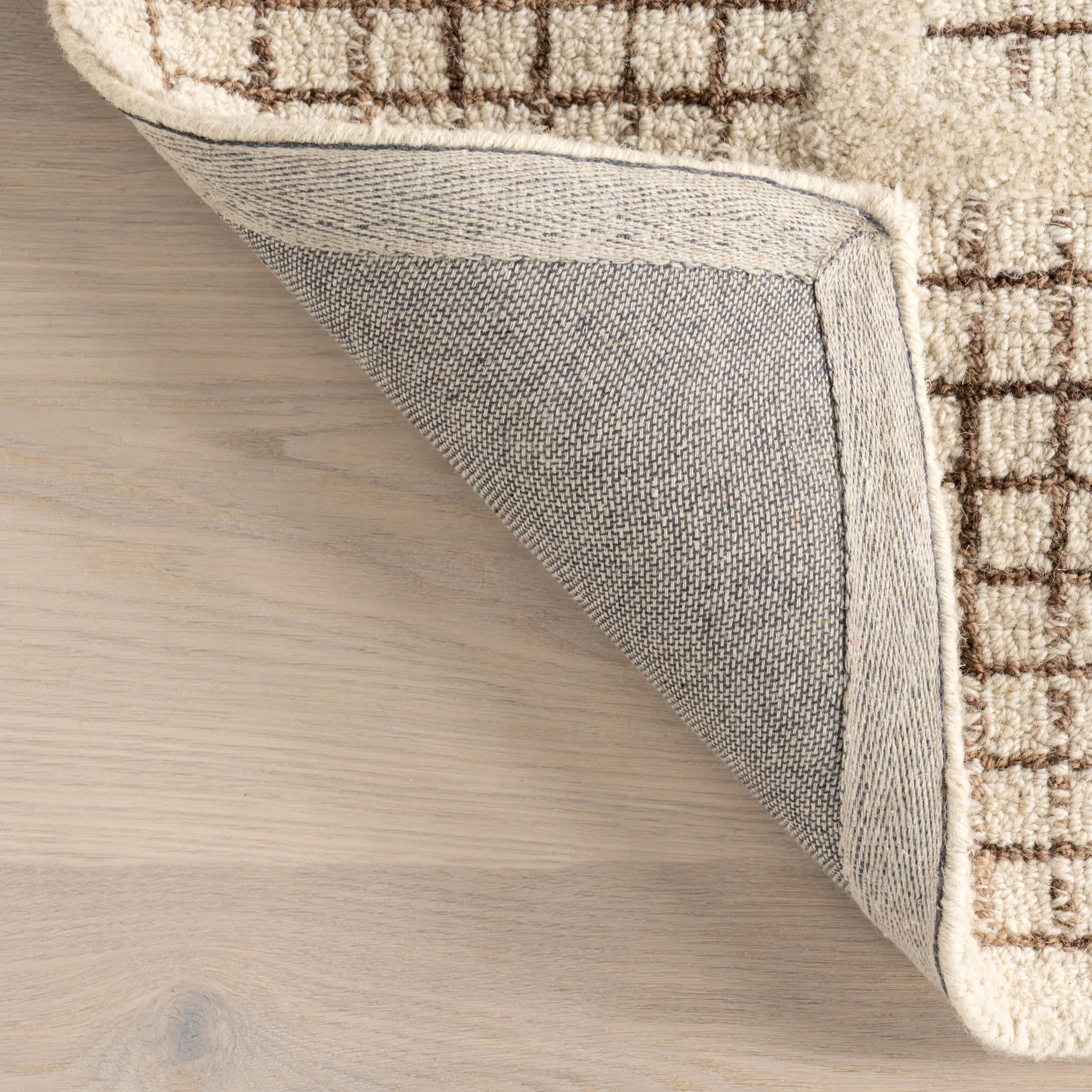 Chessie Checked Wool Rug | Ivory - Image 7