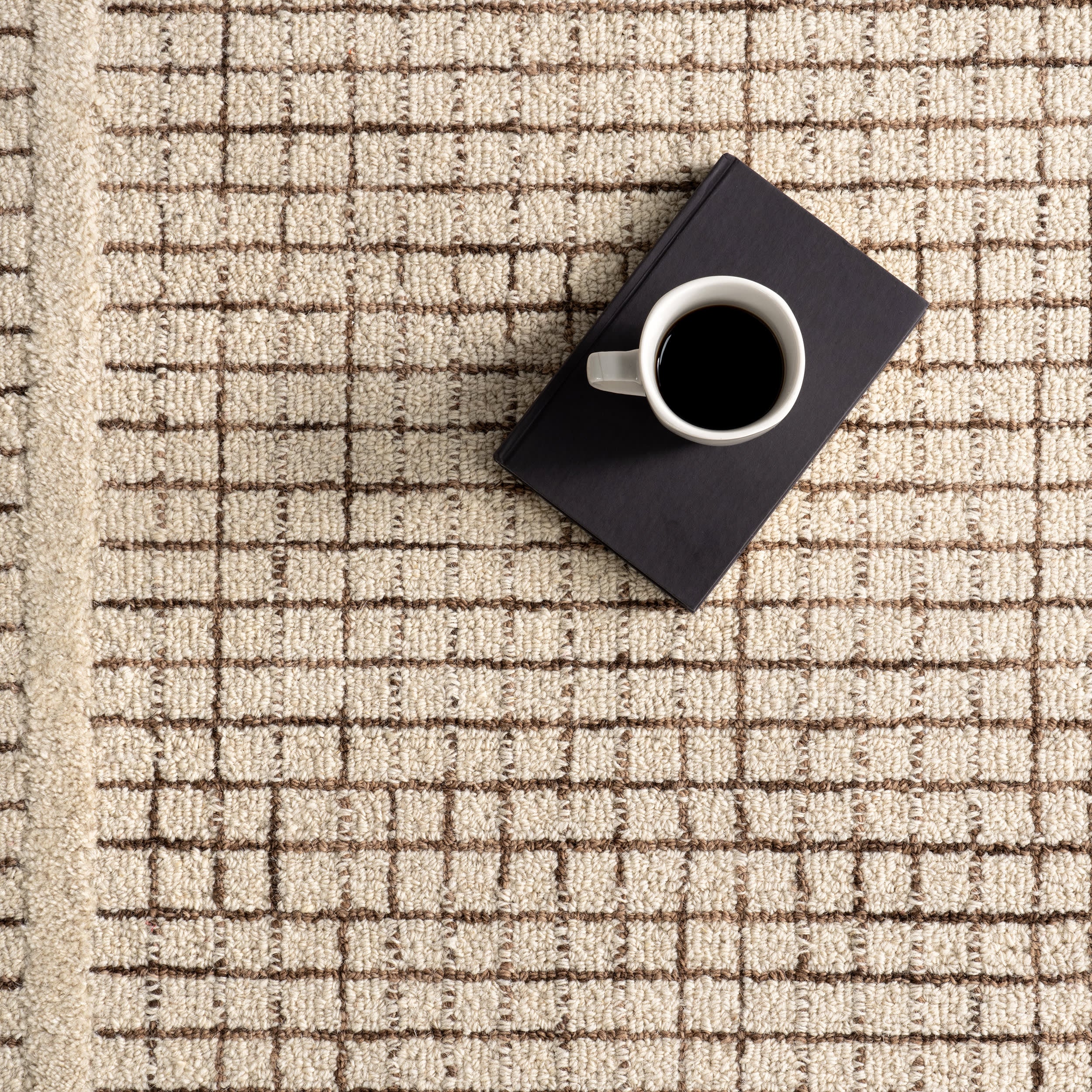 Chessie Checked Wool Rug | Ivory - Image 8