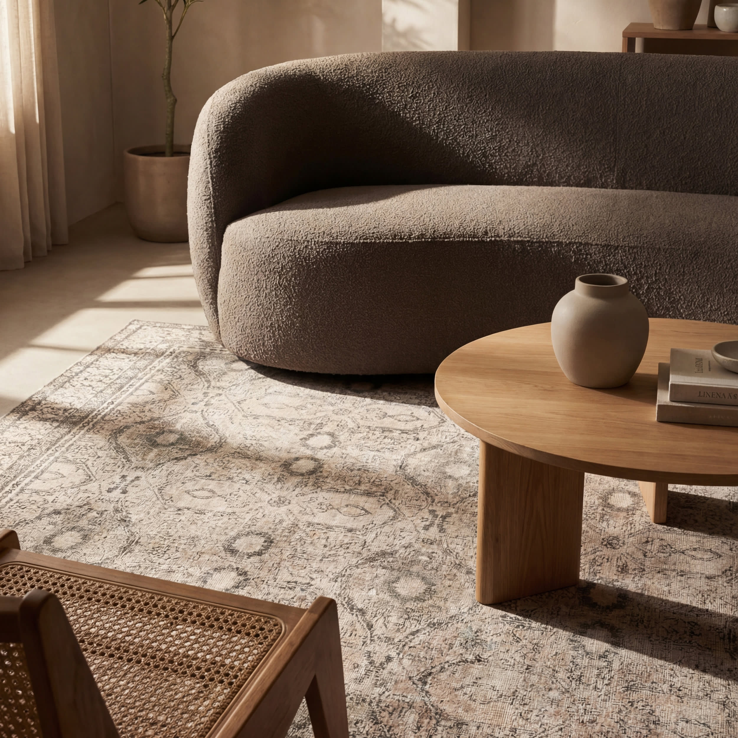 Chester Antiqued Jute-Blend Rug | Grey - Image 5