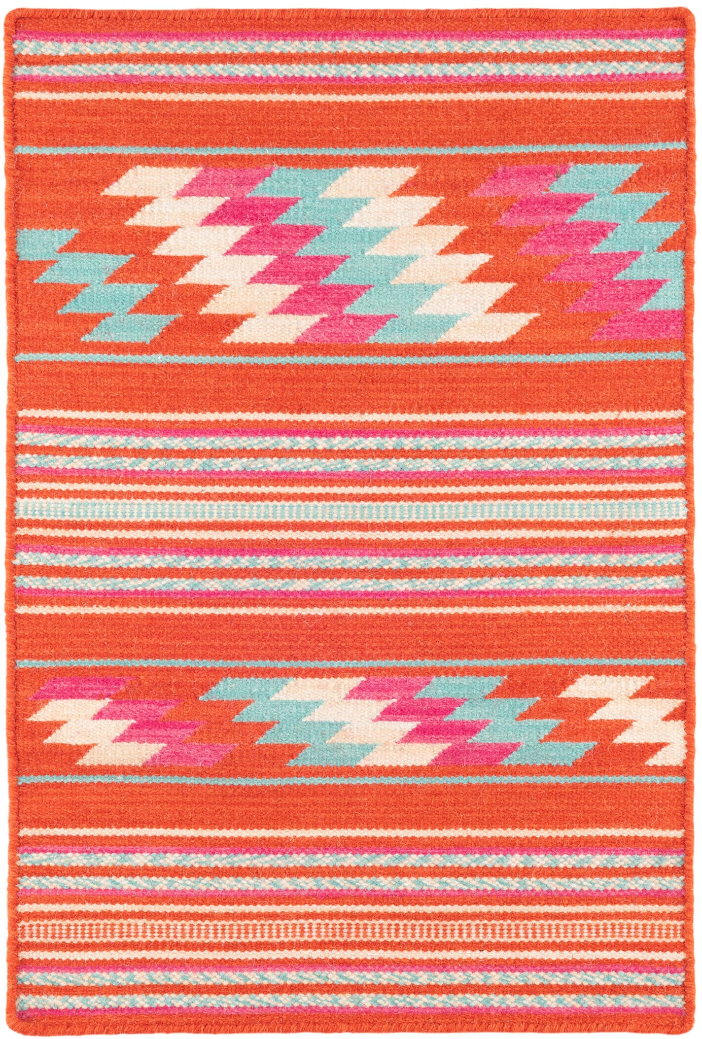 Chester Kilim Handwoven Wool Rug | Orange