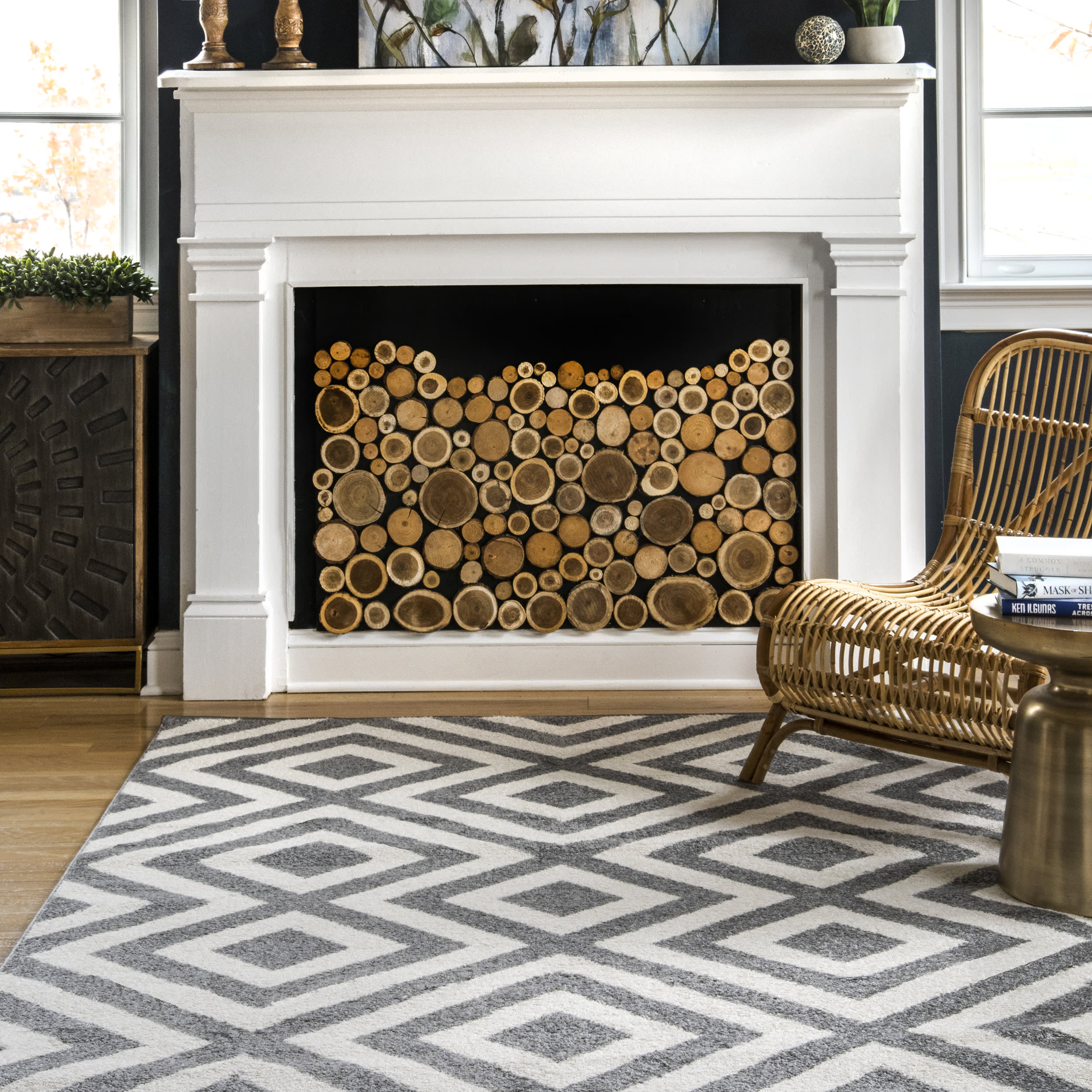 Chevron Stripes Rug | Grey - Image 2