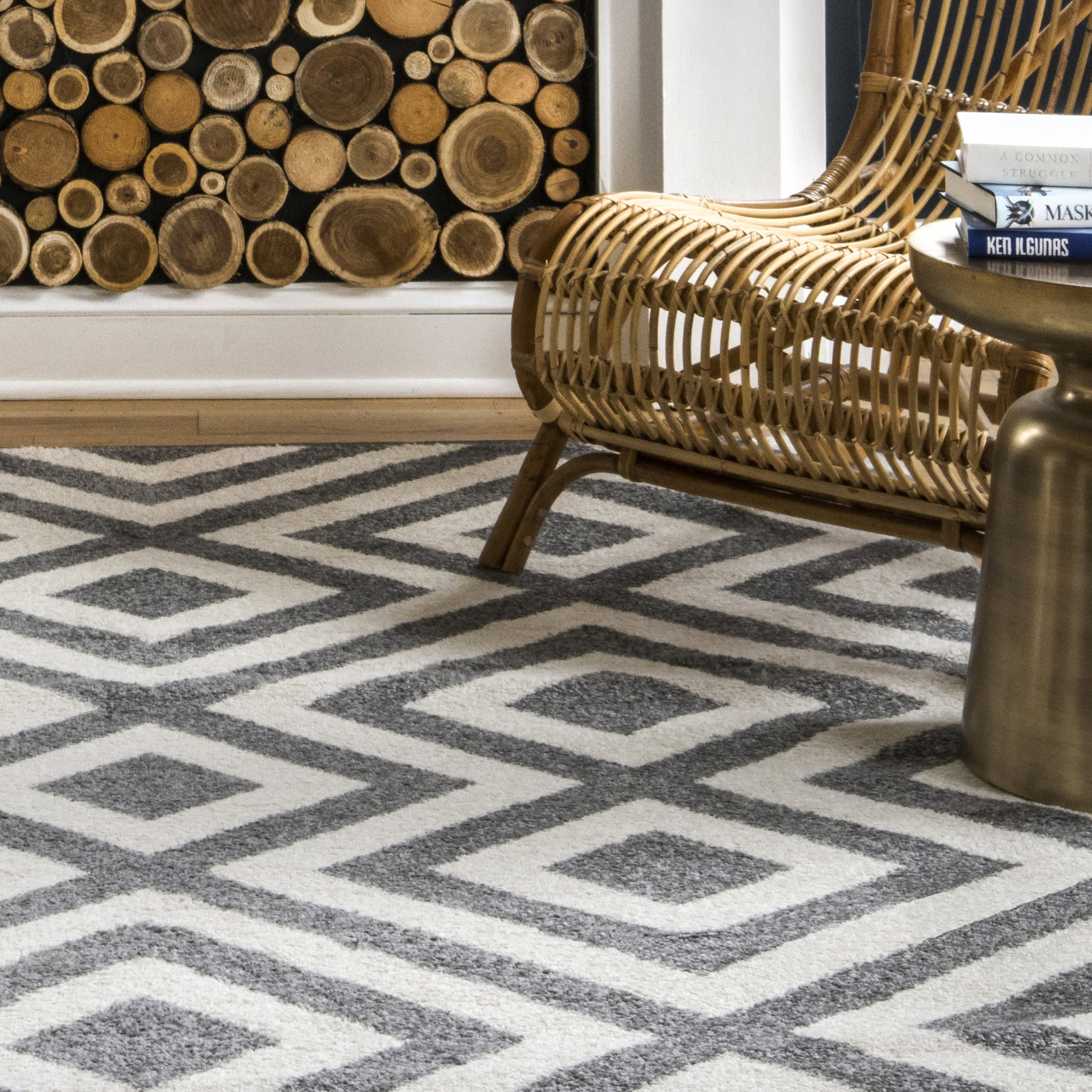 Chevron Stripes Rug | Grey - Image 4