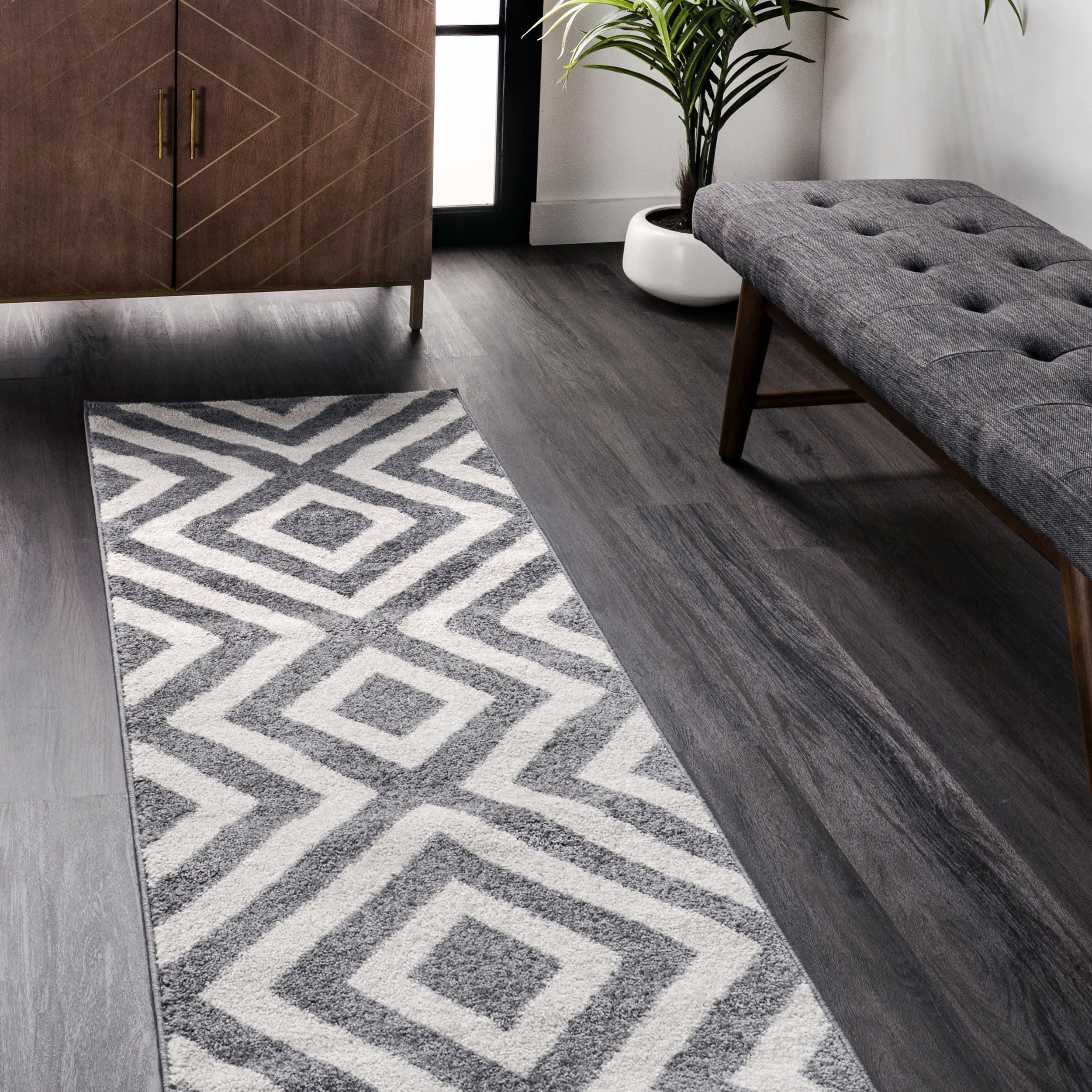 Chevron Stripes Rug | Grey - Image 2