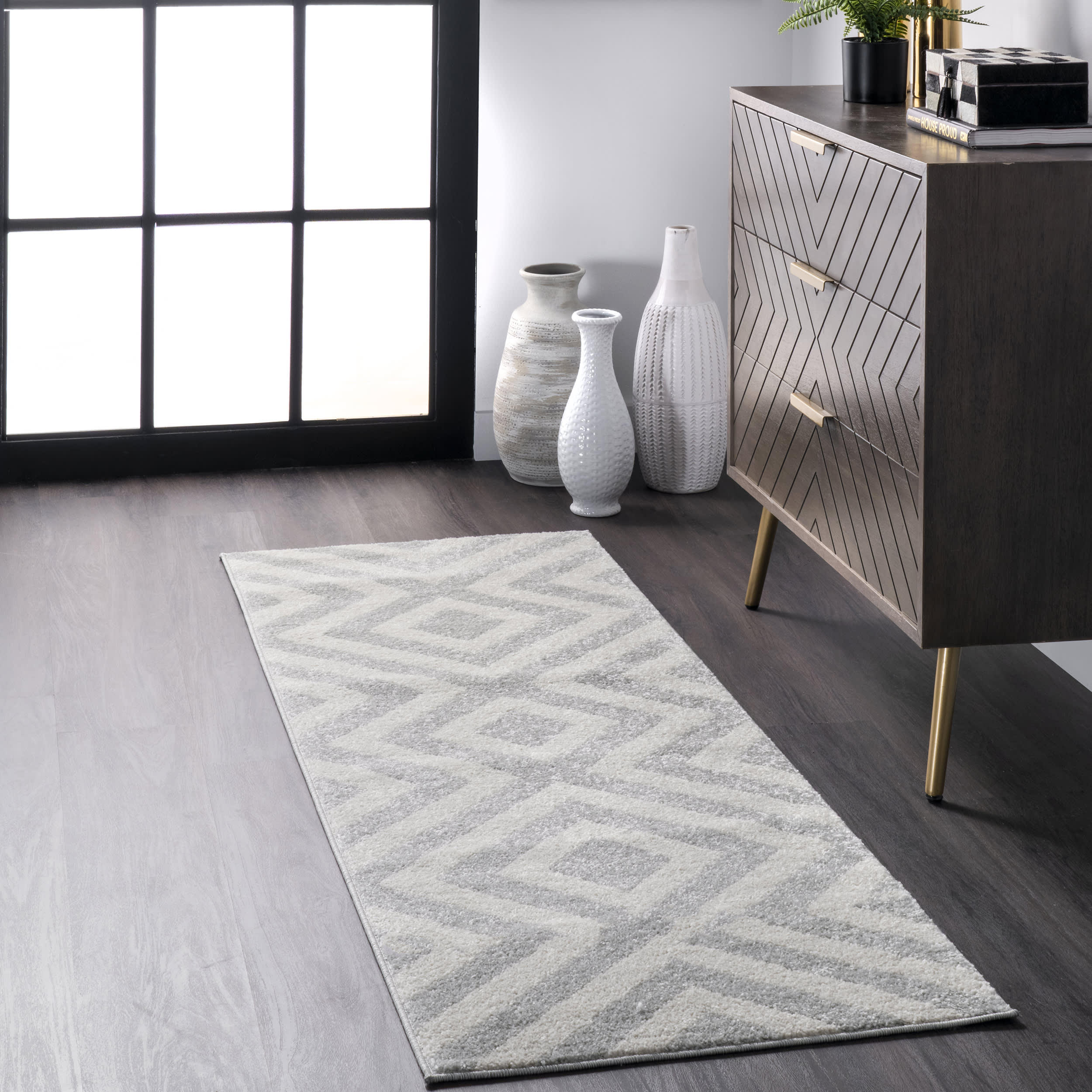 Chevron Stripes Rug | Light Grey - Image 2