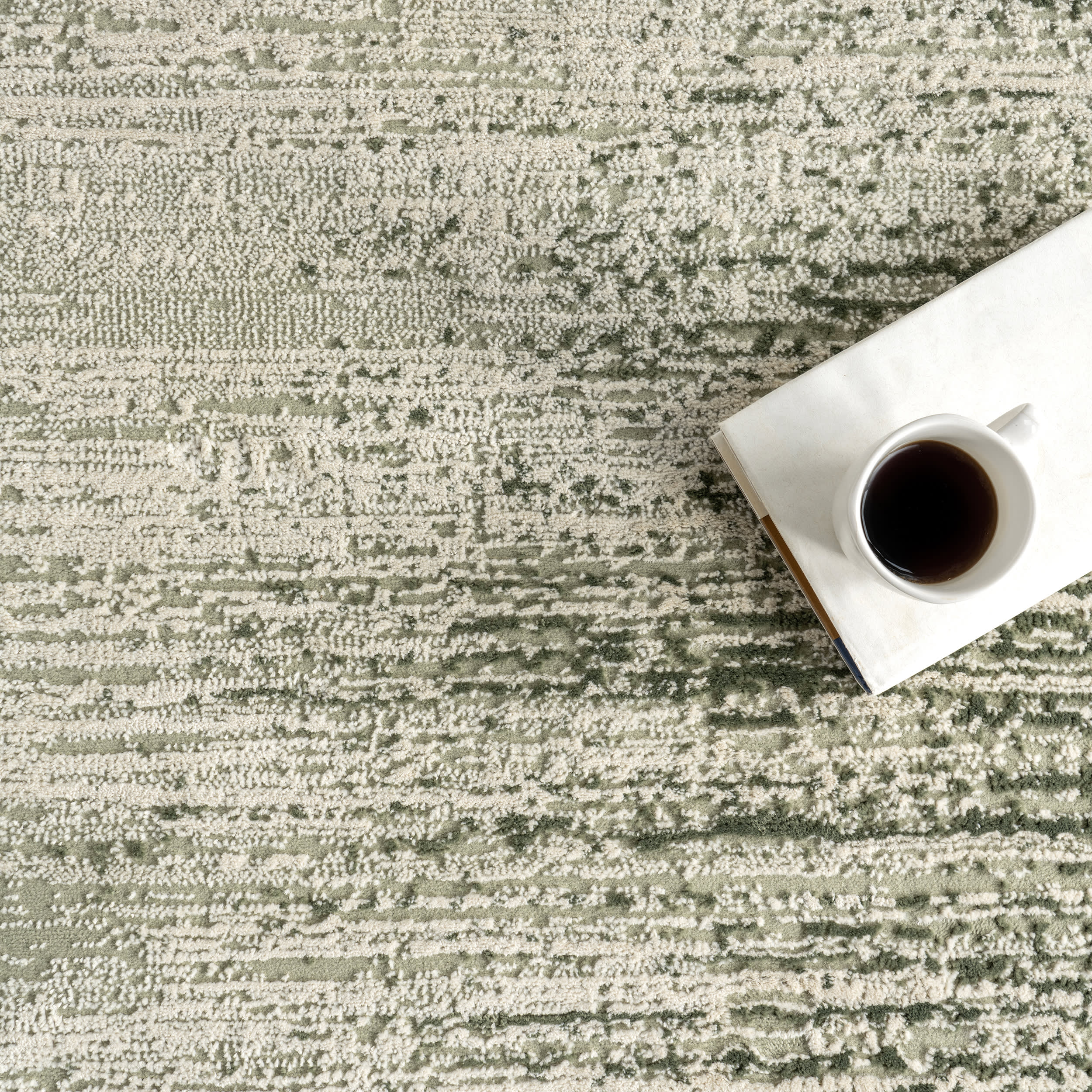 Chitwan Plush Textured Washable Rug | Green - Image 7