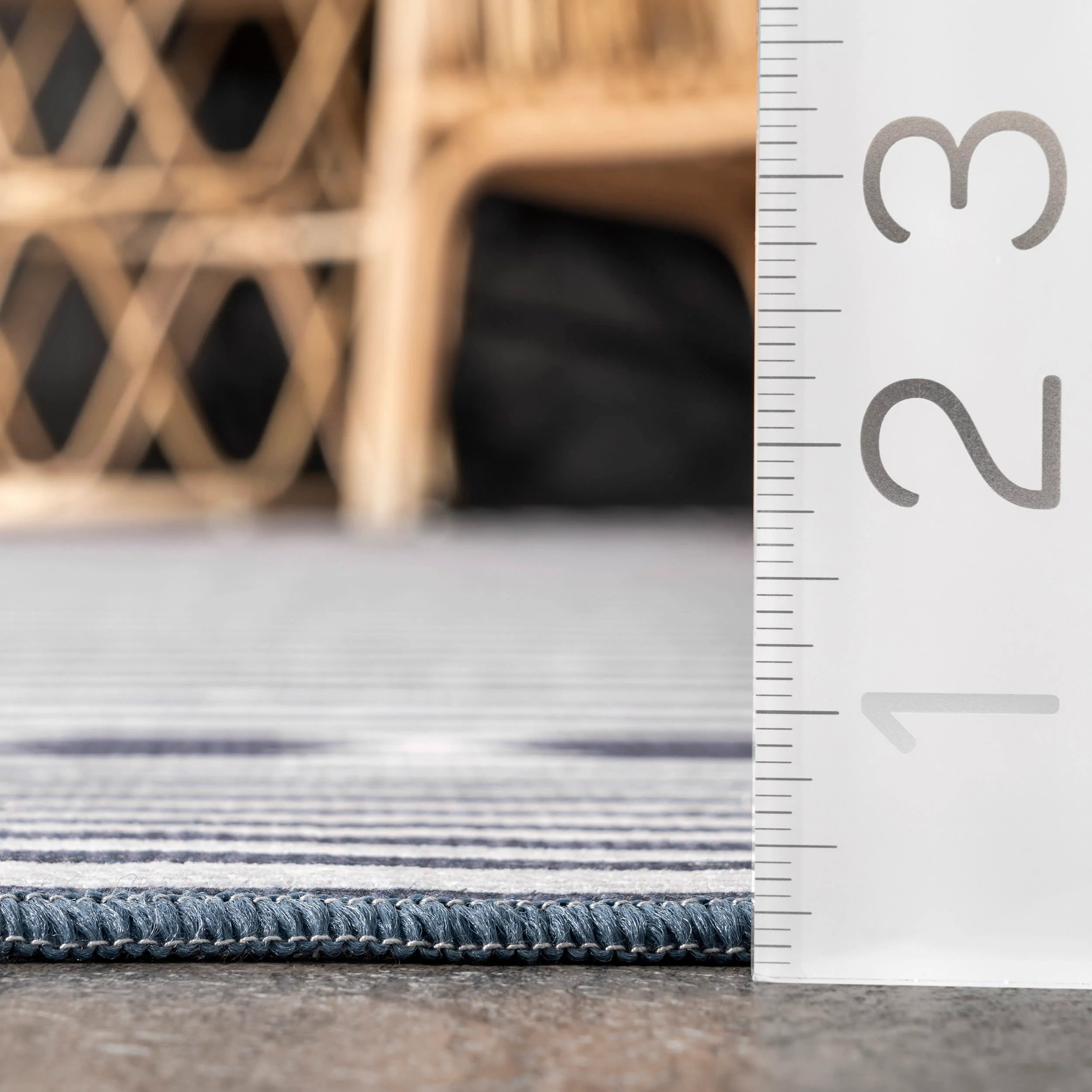 Chloe Striped Washable Indoor/Outdoor Rug | Blue - Image 5