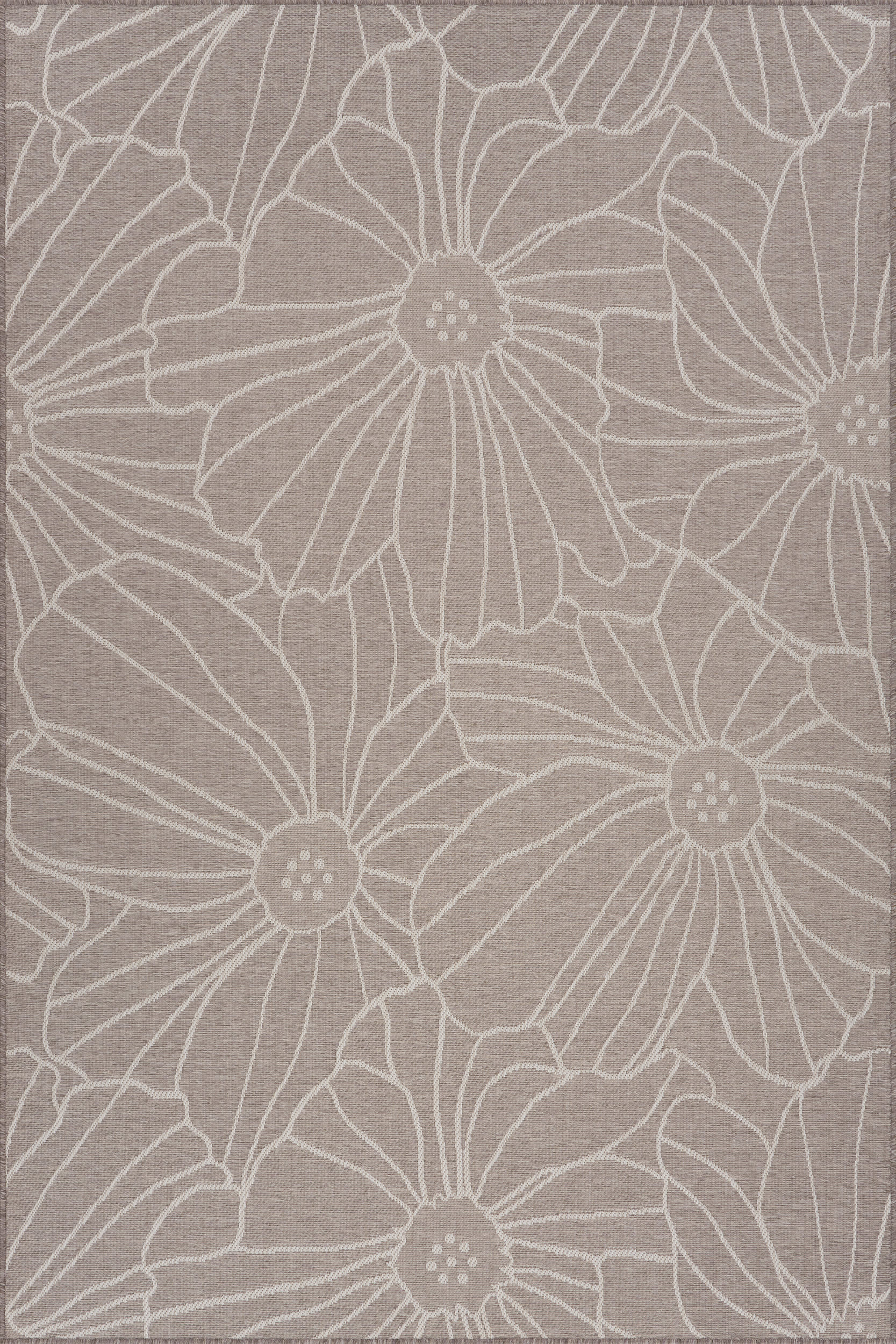 Chroma Modern Floral Indoor/Outdoor Rug | Grey