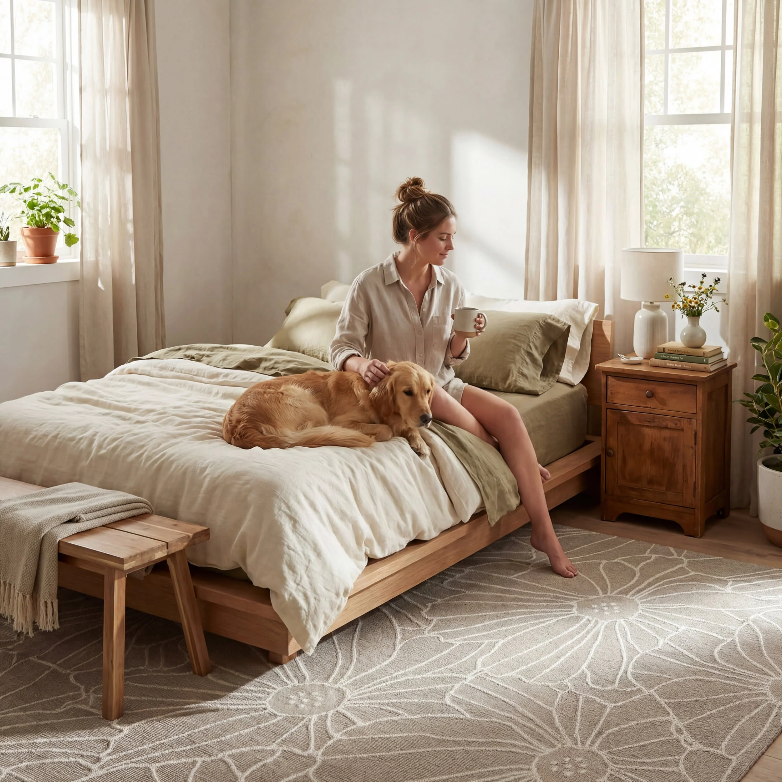 Chroma Modern Floral Indoor/Outdoor Rug | Grey - Image 9