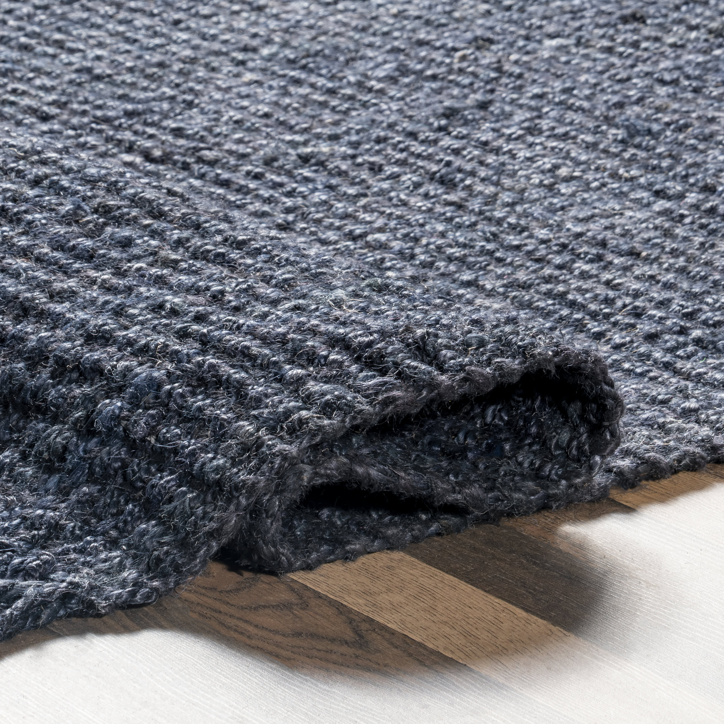 Chunky Jute Tasseled Rug | Navy - Image 2