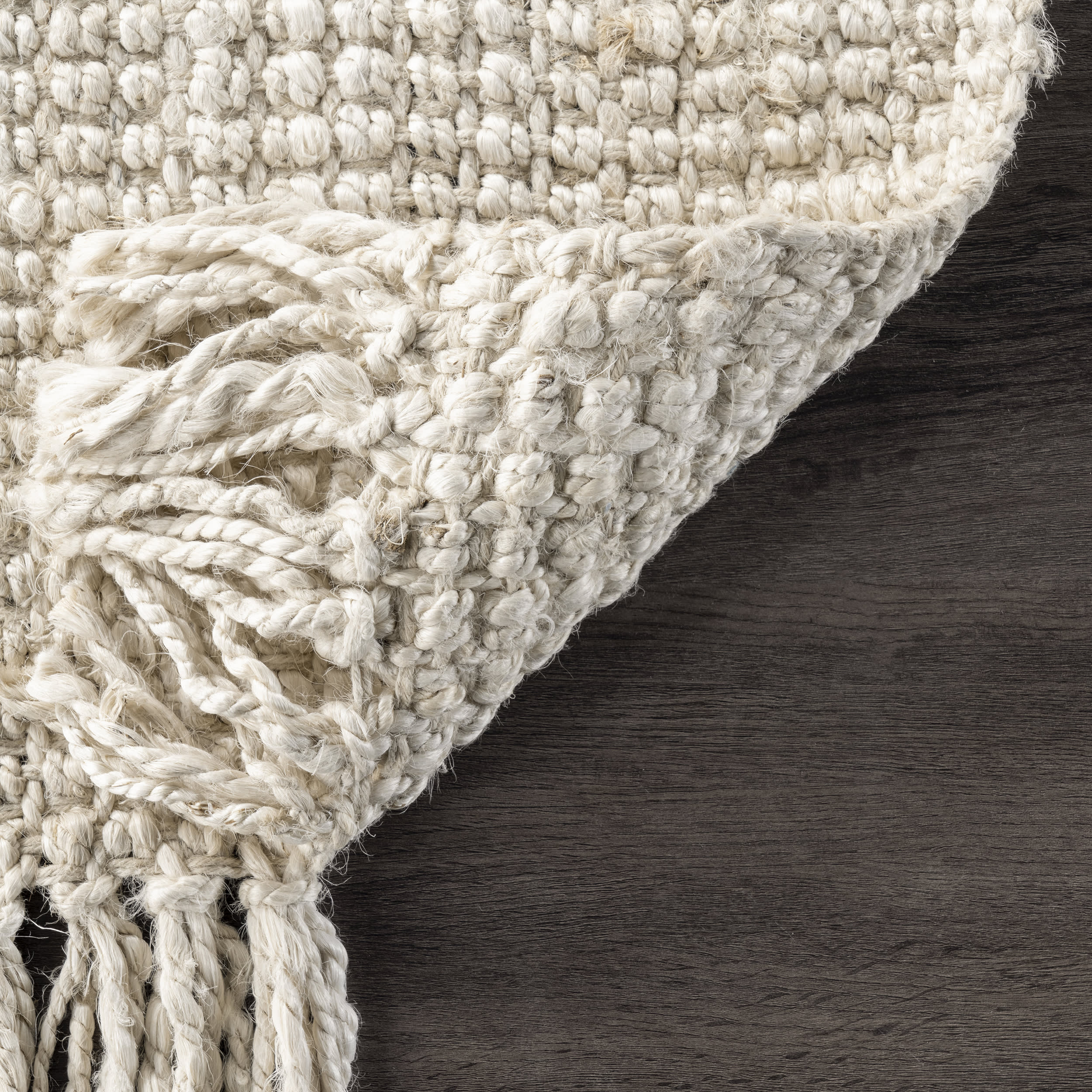 Chunky Jute Tasseled Rug | Off White - Image 2