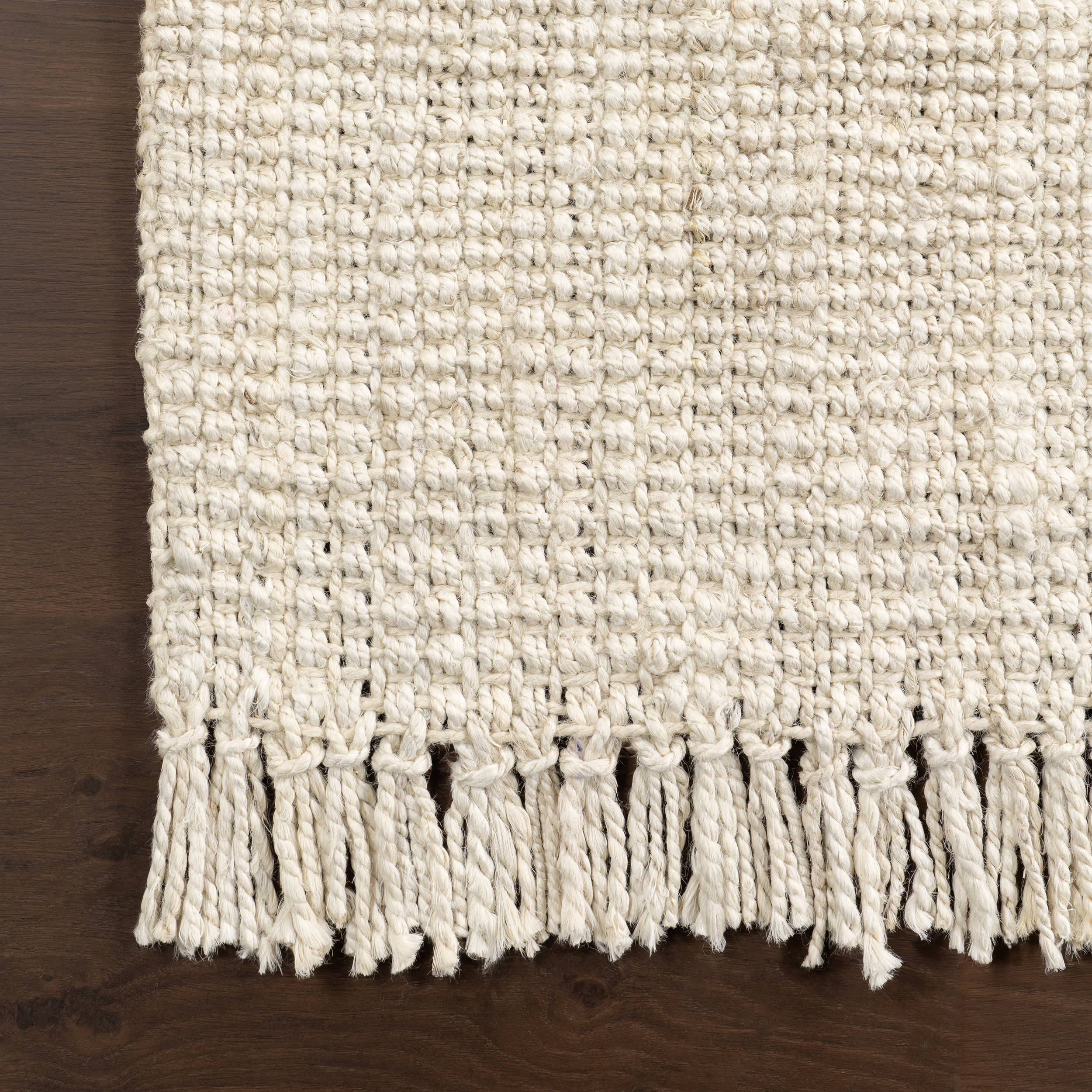 Chunky Jute Tasseled Rug | Off White - Image 4