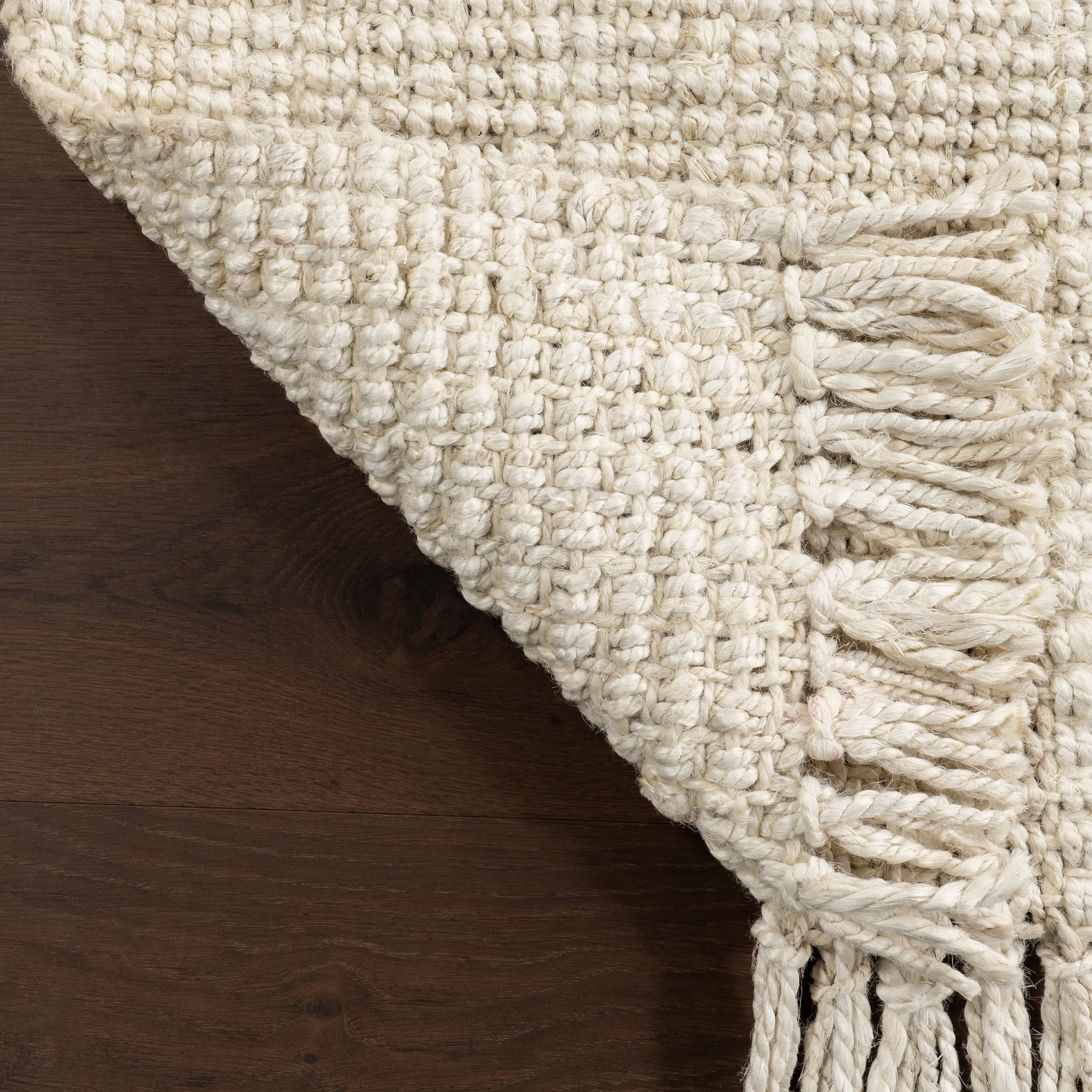 Chunky Jute Tasseled Rug | Off White - Image 7