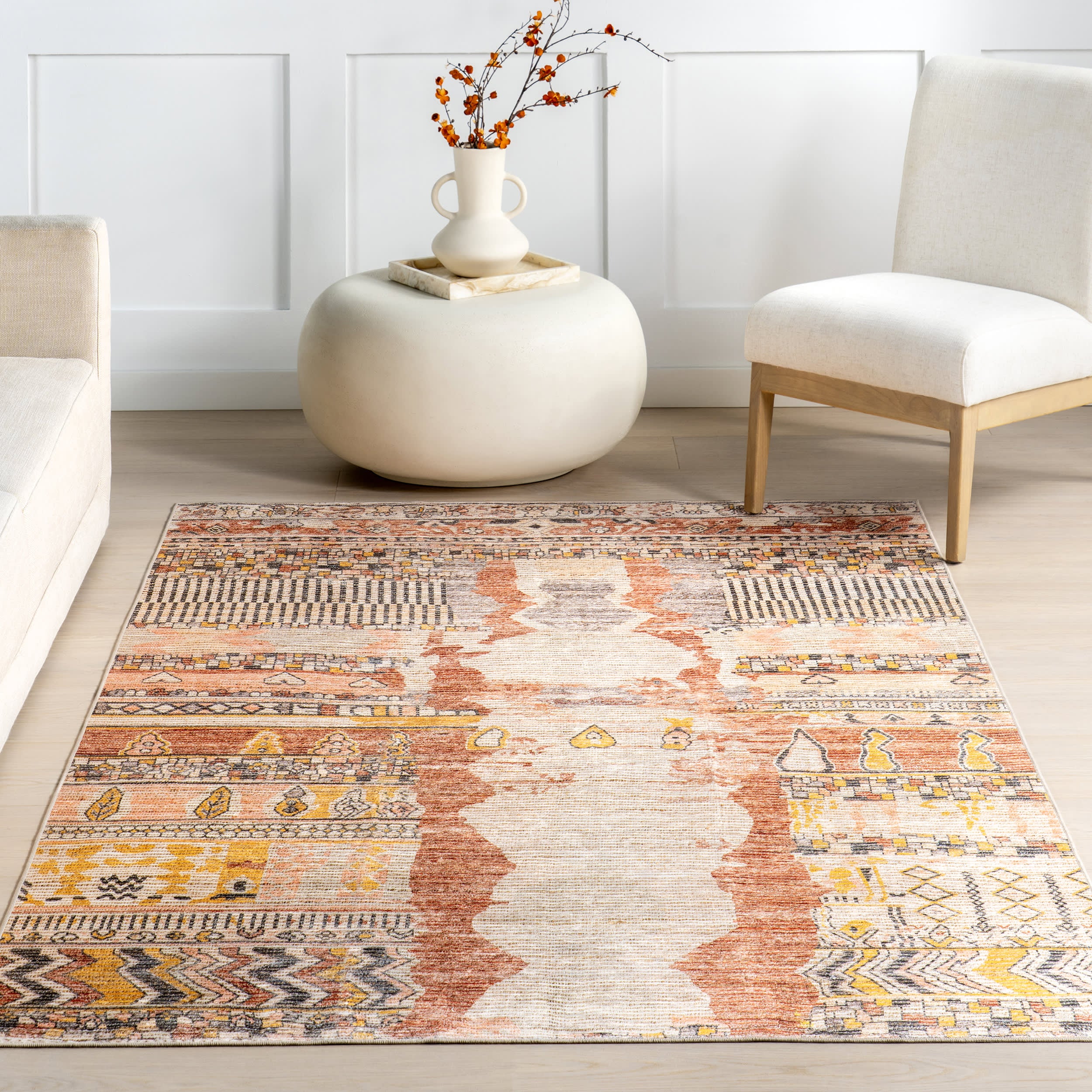 Cielo Abstract Spill Proof Washable Rug | Multicolor - Image 5