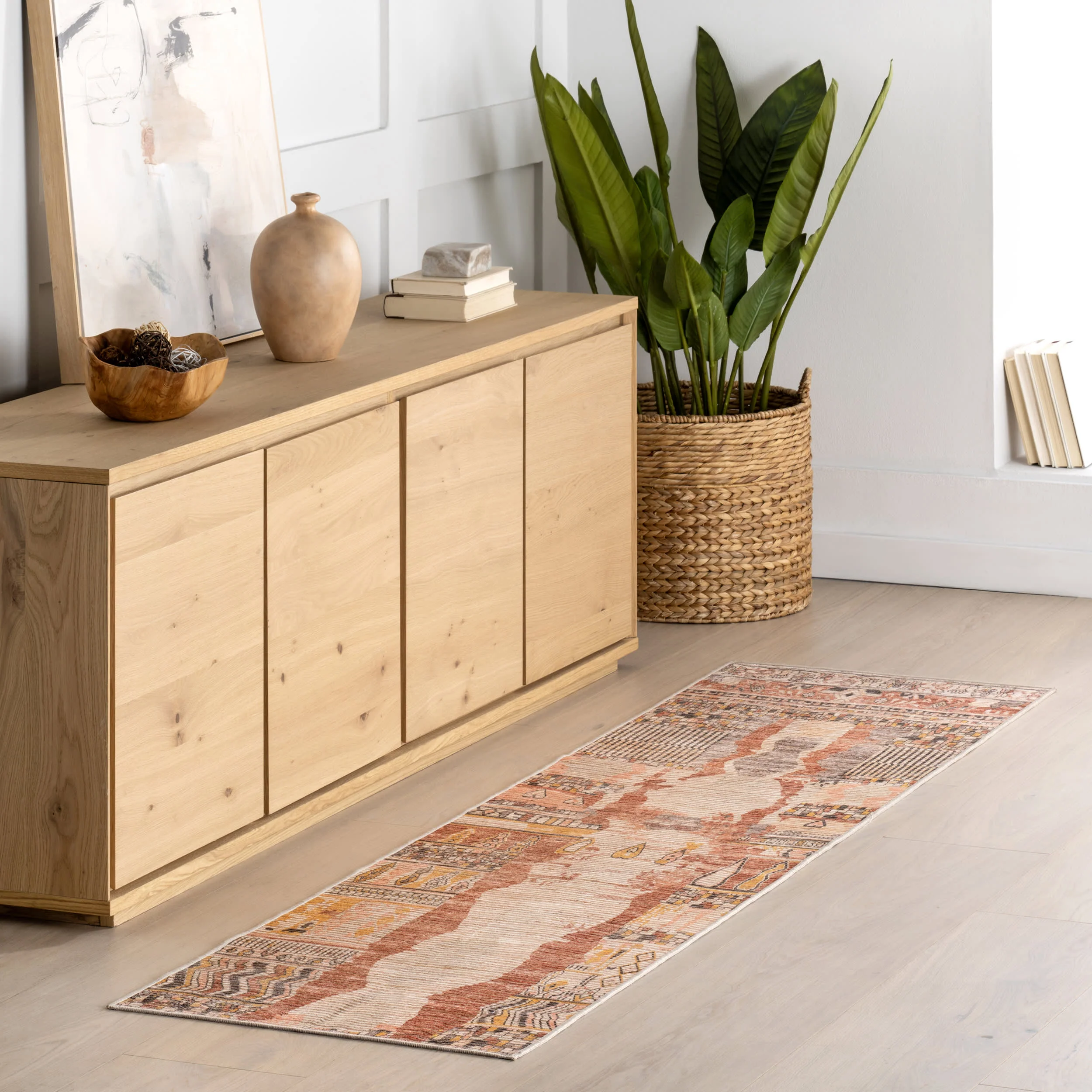 Cielo Abstract Spill Proof Washable Rug | Multicolor - Image 2