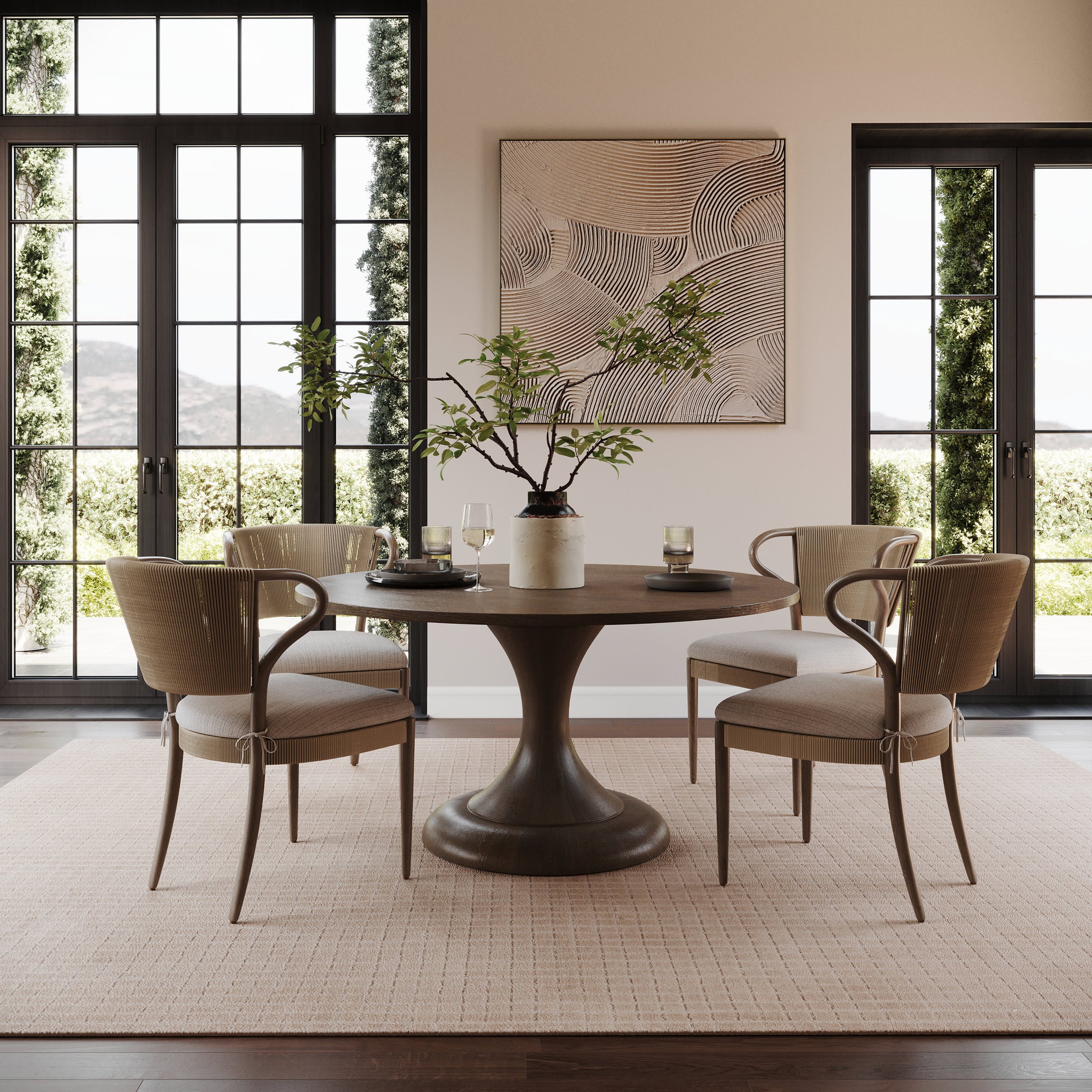 Cinnara Moroccan Striped Rug | Beige - Image 2