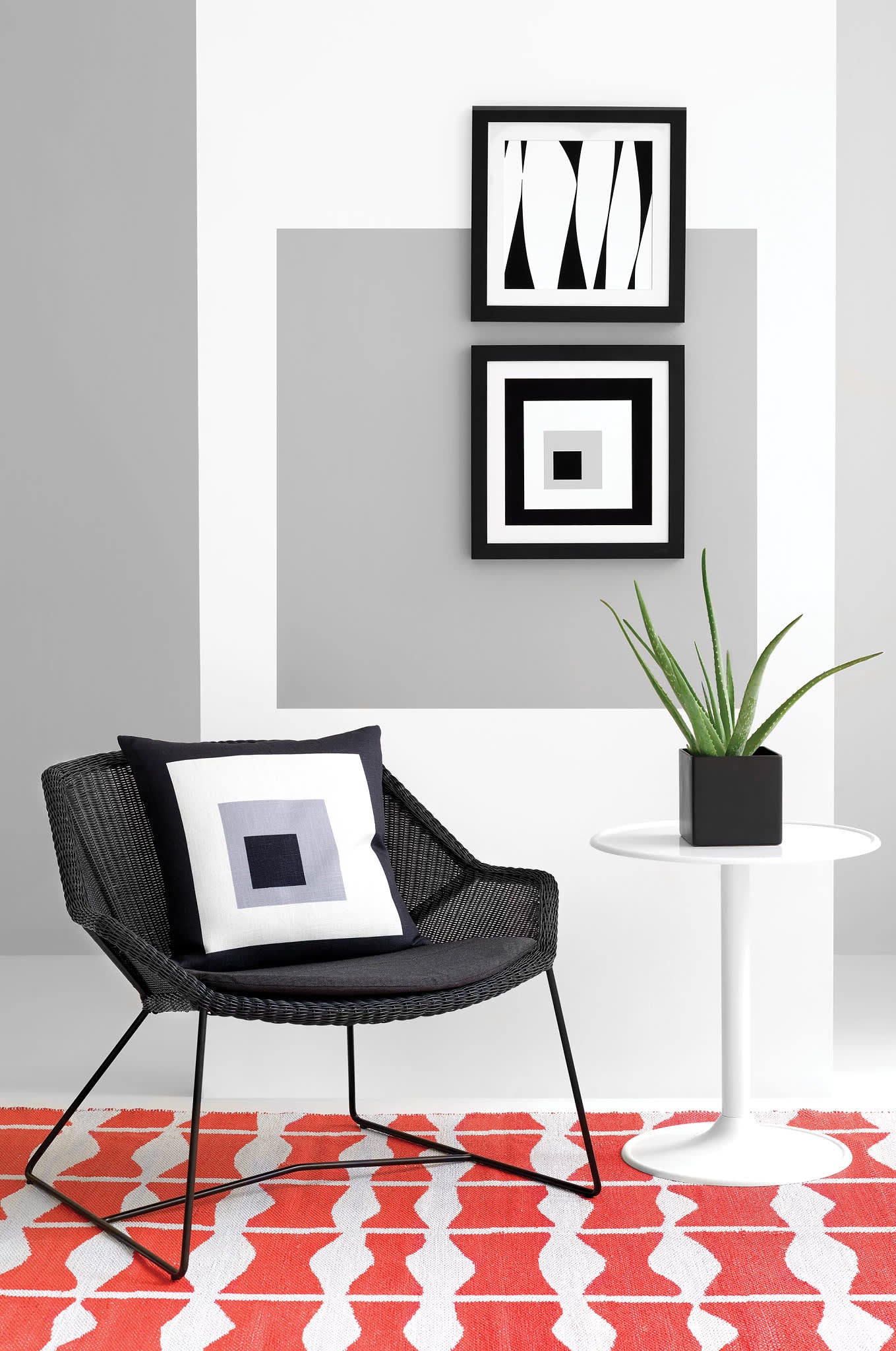 Circuit Handwoven Indoor/Outdoor Rug | Tangerine - Image 2