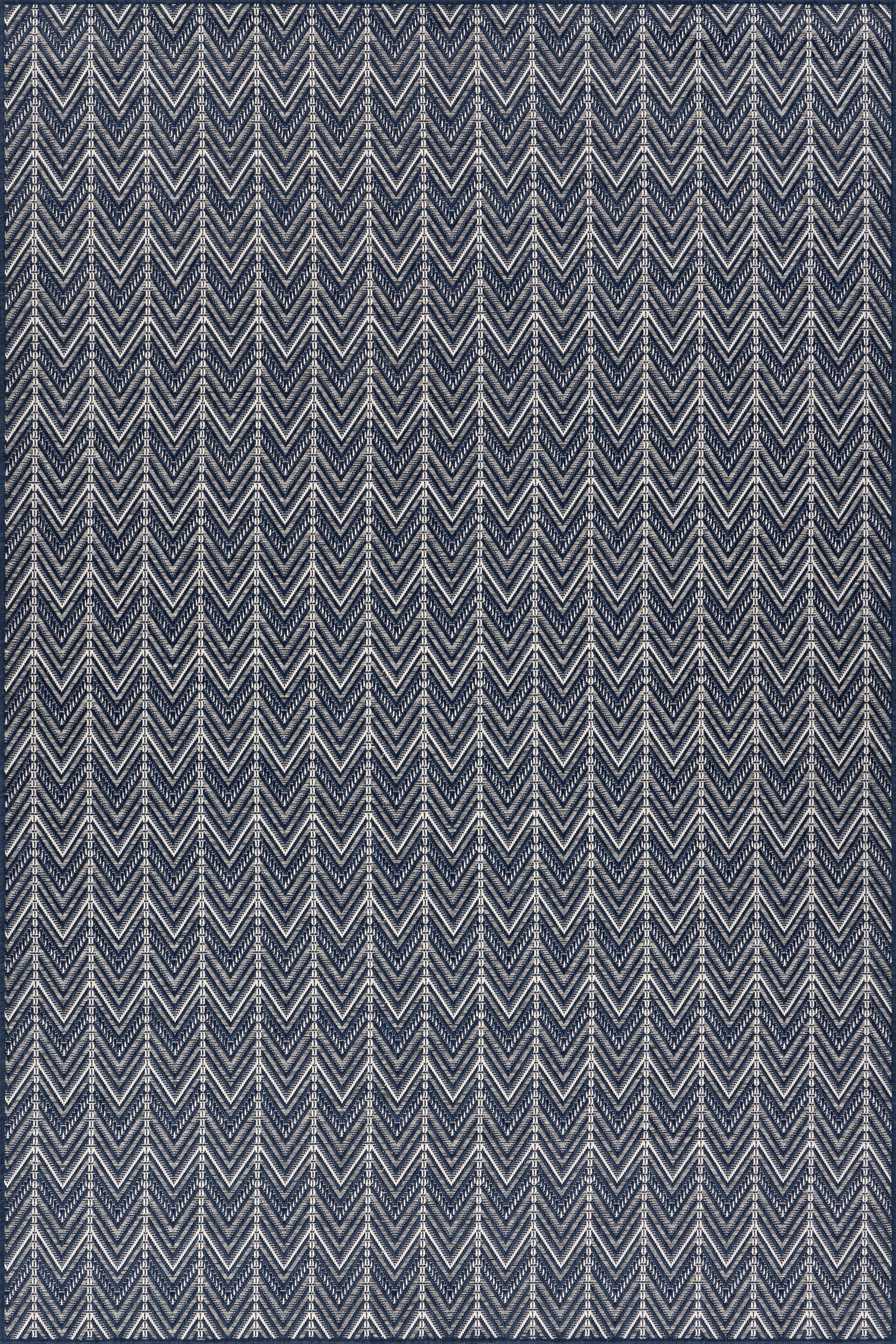 Cirella Modern Chevron Indoor/Outdoor Rug | Navy