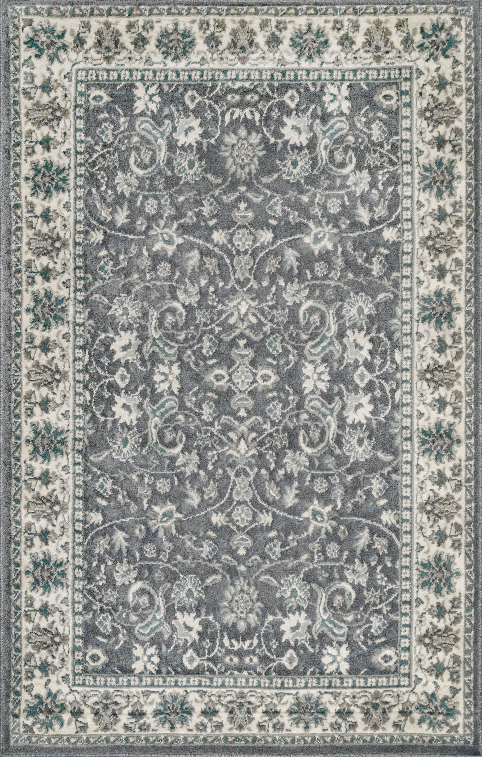 Classic Floral Rug | Grey