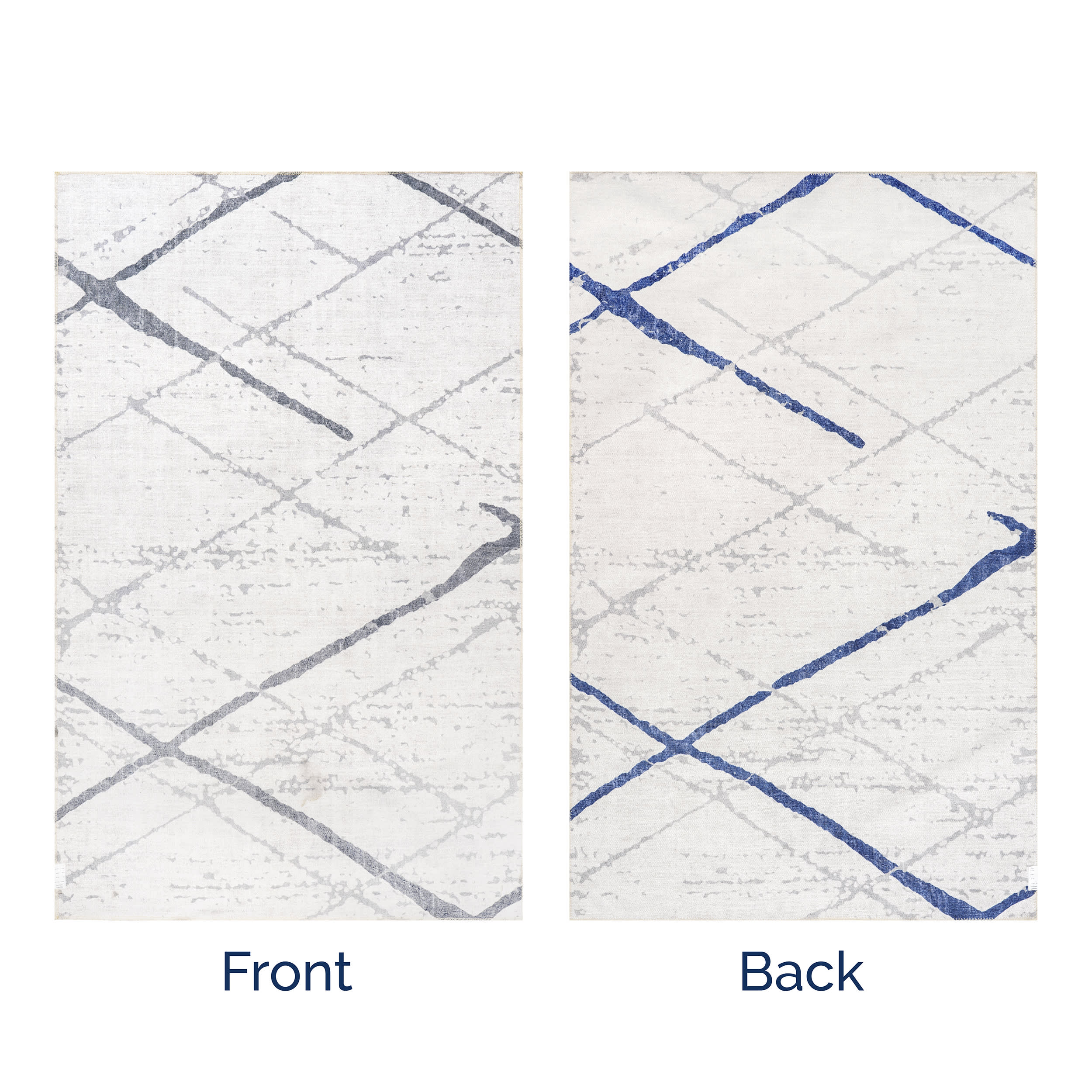 Claudetta Reversible Washable Rug | Beige And Blue - Image 7