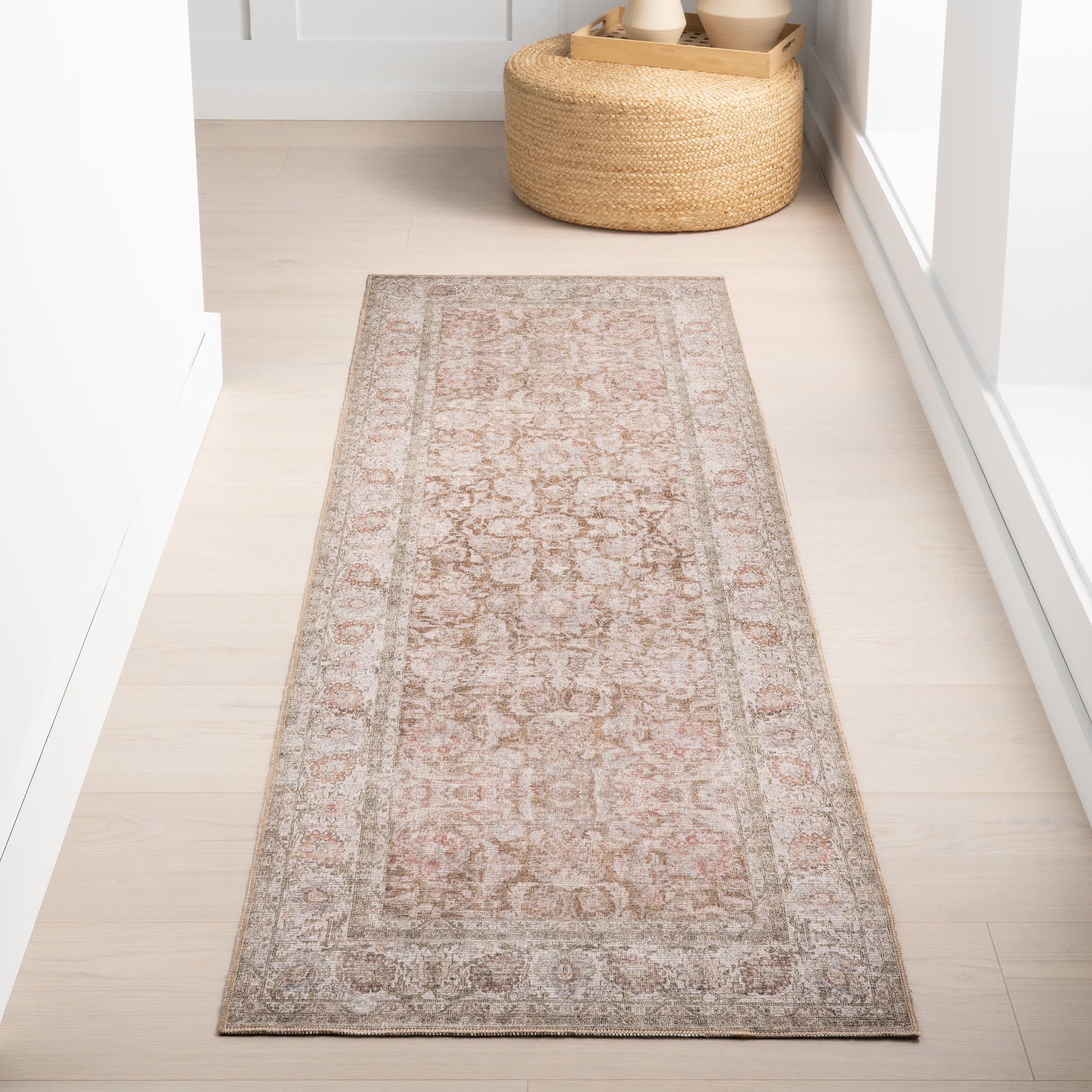 Clinton Antiqued Jute-Blend Rug | Rust - Image 2